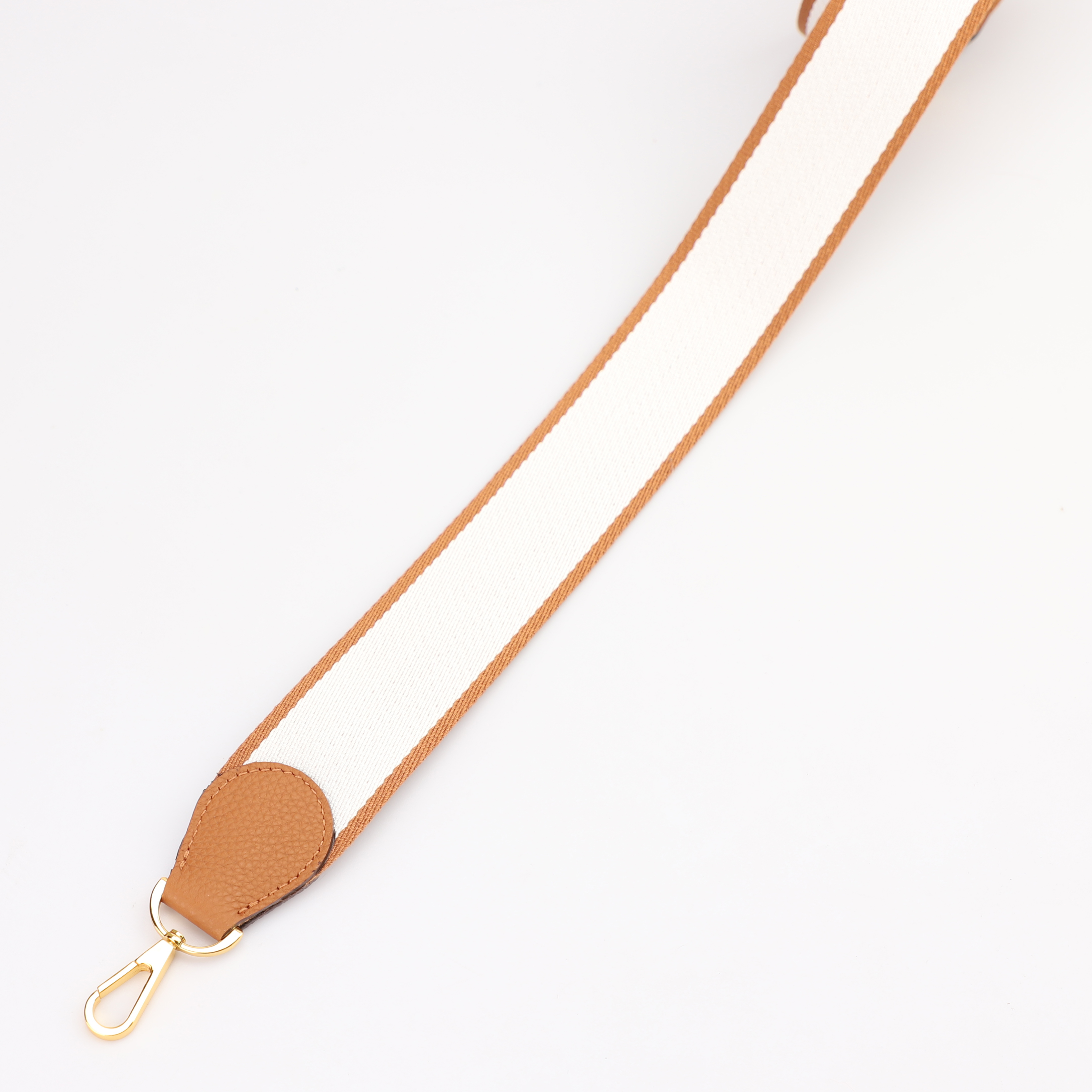 Handamde The 2" wide Gold/White canvas and togo leather shoulder strap for brand bag,guita strap,crossbody strap