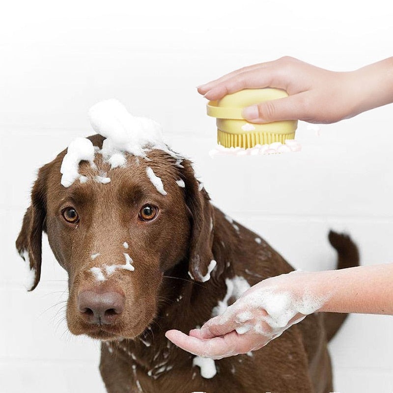 Special silicon brush for showering our pets