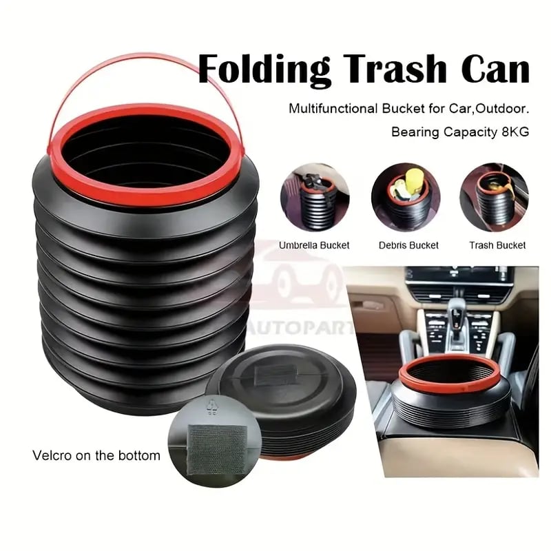 Portable Foldable Car Trash Bin Can