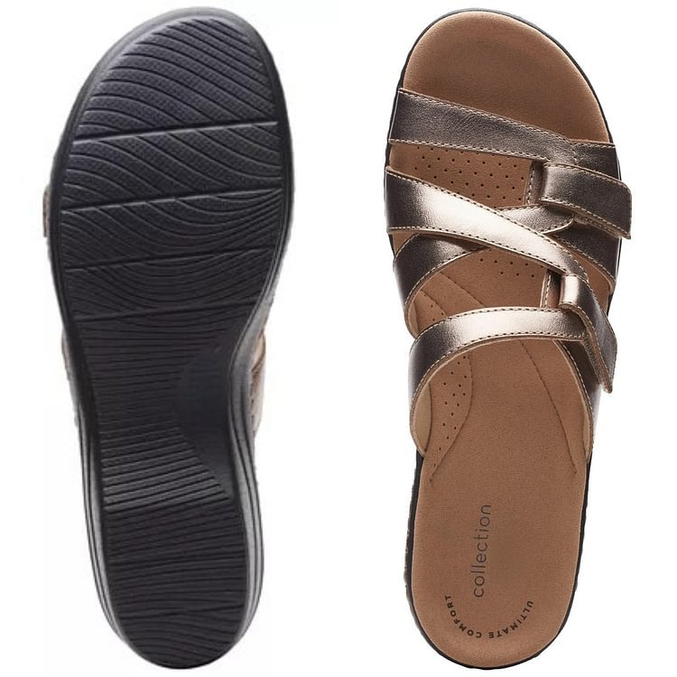 LAST DAY PROMOTION 50% OFF -SOFT BOTTOM MASSAGE ORTHOPEDIC WEDGE SLIDE SANDALS(BUY 2 FREE SHIPPING)