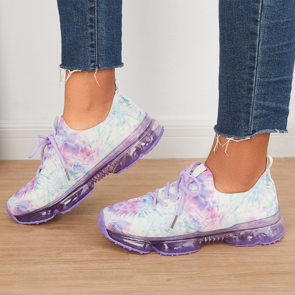 Women's Lace Up Air Cushion Tennis Sports Sneakers Breathable Mesh Shoes-ABOXUN