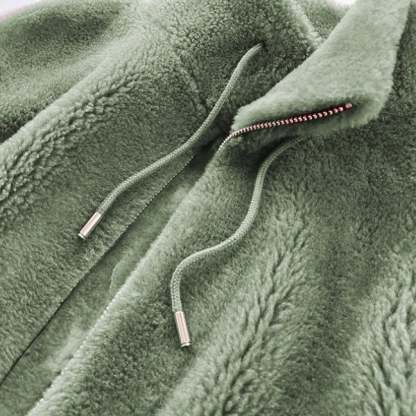 Padded Coat Stand-collar Double-faced Fleece Jacket