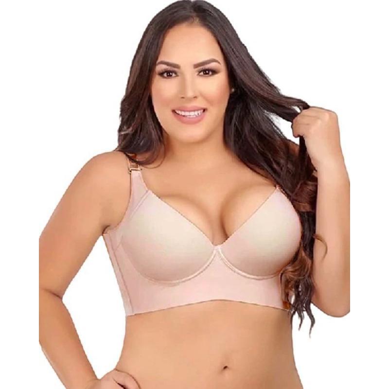 🔥BUY 1 GET 1 FREE(Add 2 Pcs To Cart)🔥Women's Deep Cup Bra Hide Back Fat Full Back Coverage Push Up Bra With Shapewear Incorporated