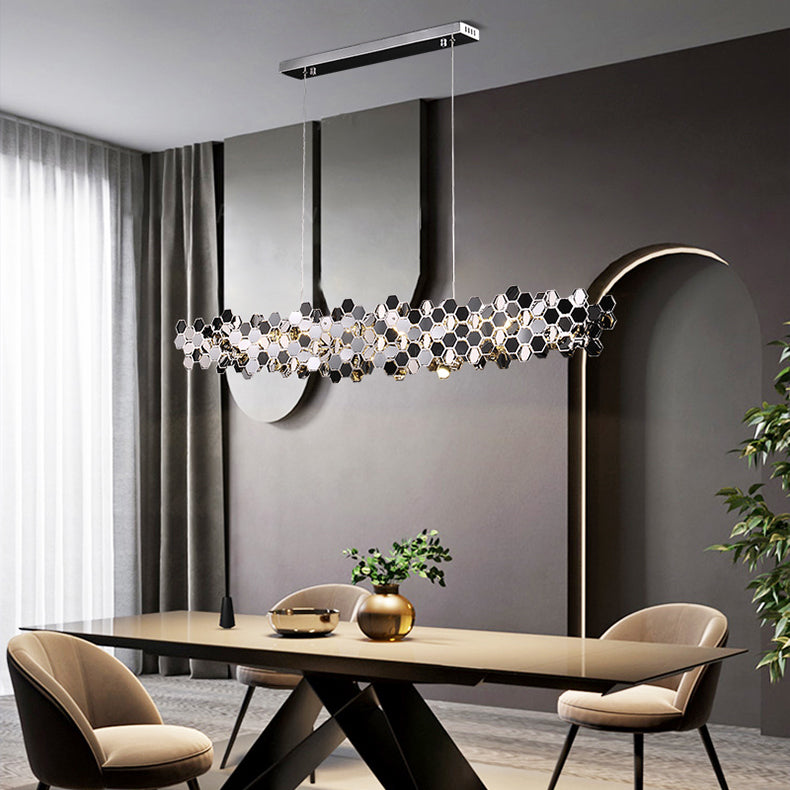 Modern Linear Chandelier Stainless Steel