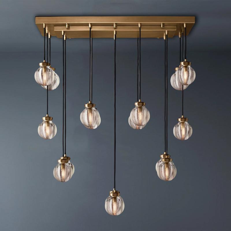 Pearl Crystal Ball Linear Chandelier 36