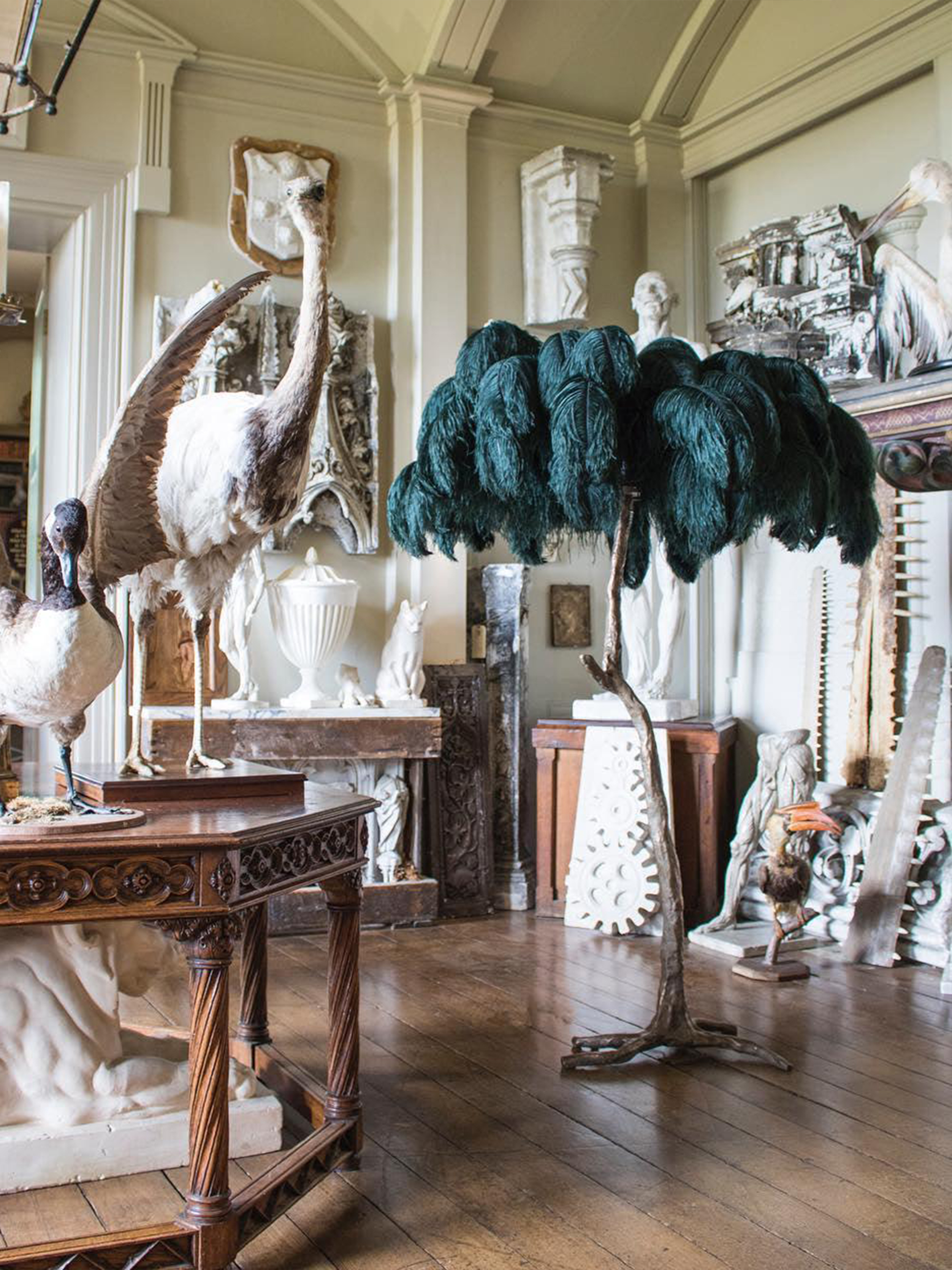 Ostrich Feather Floor Lamp-elegalight