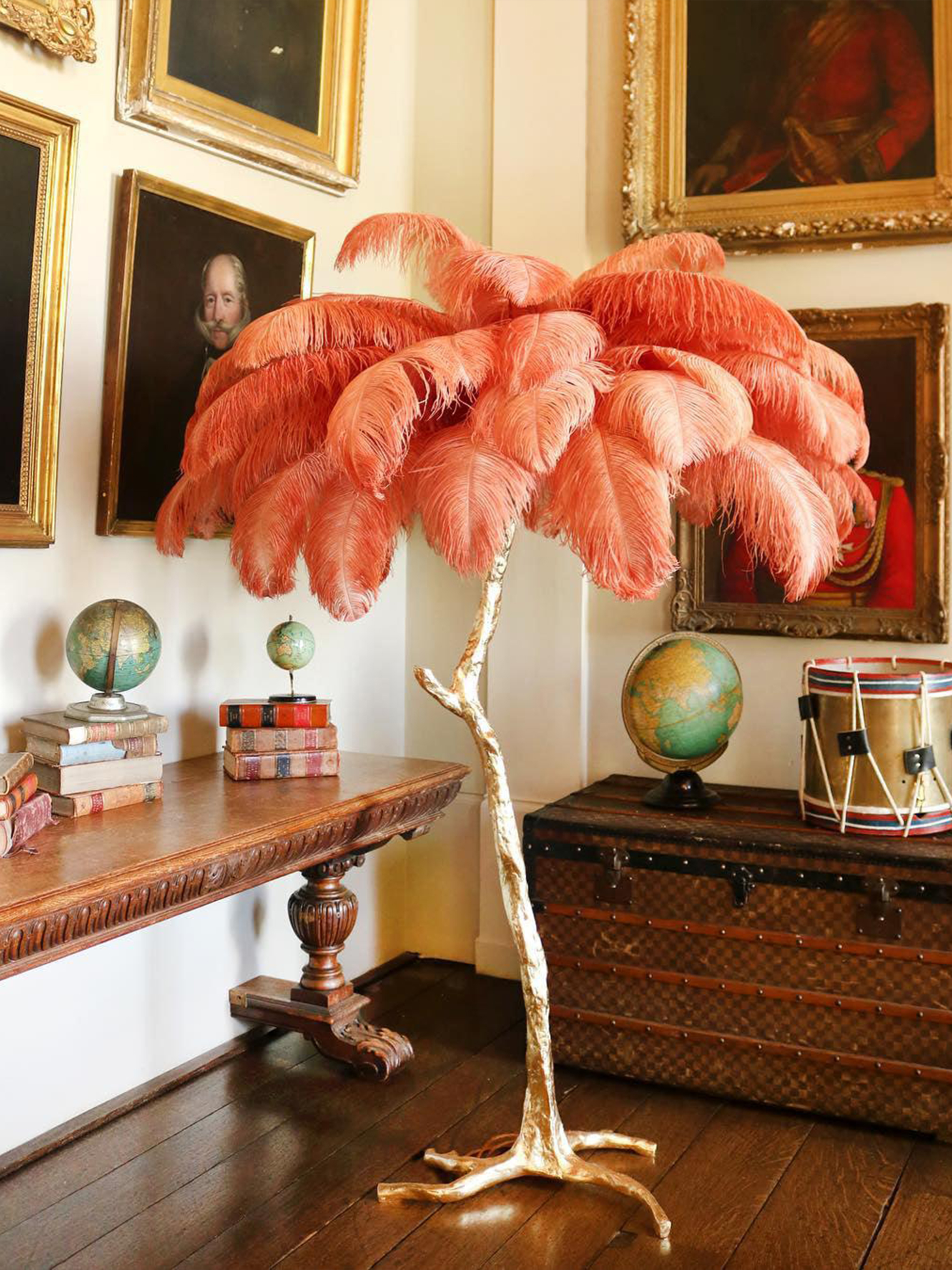 Ostrich Feather Floor Lamp-elegalight