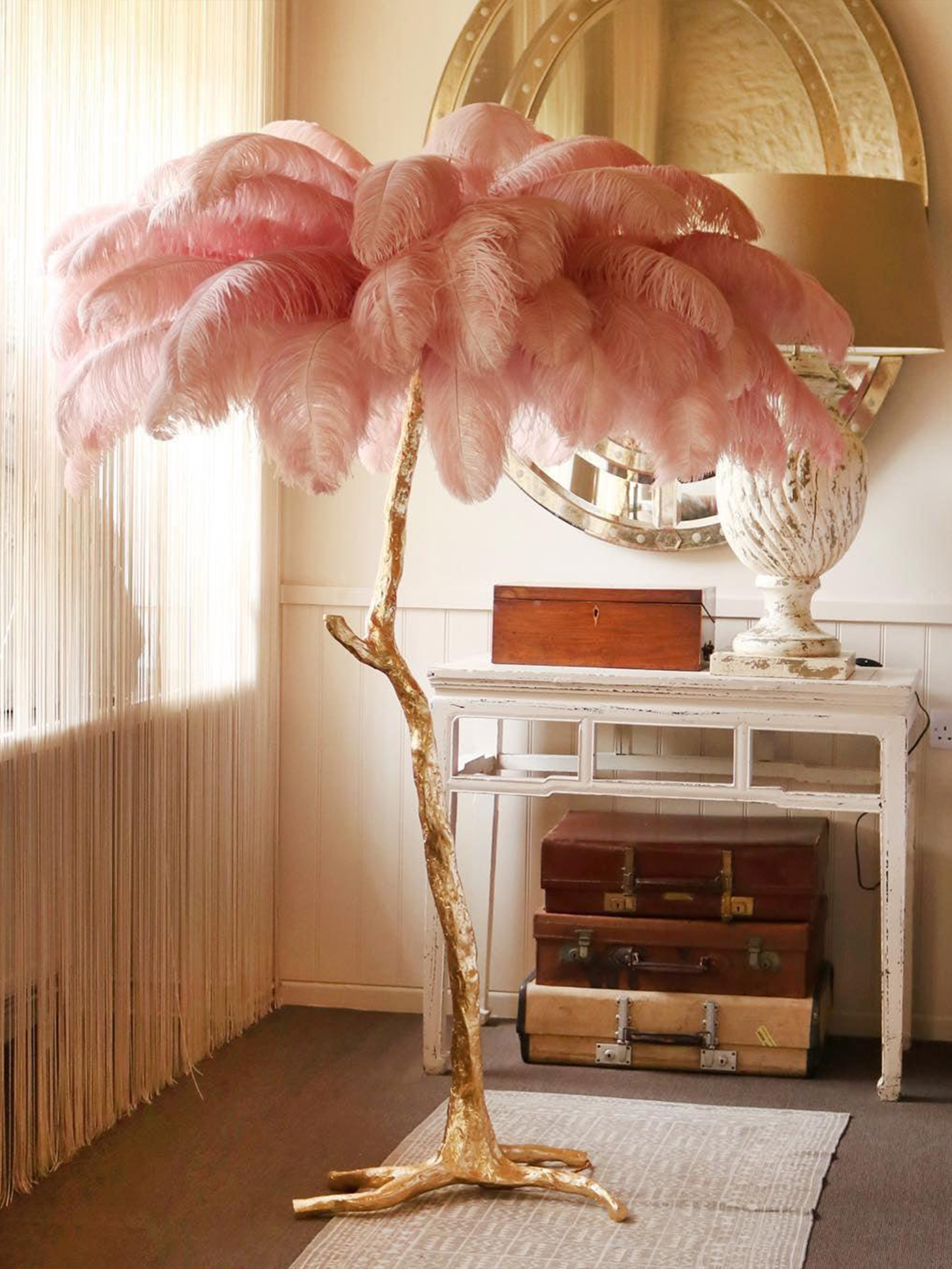 Ostrich Feather Floor Lamp-elegalight