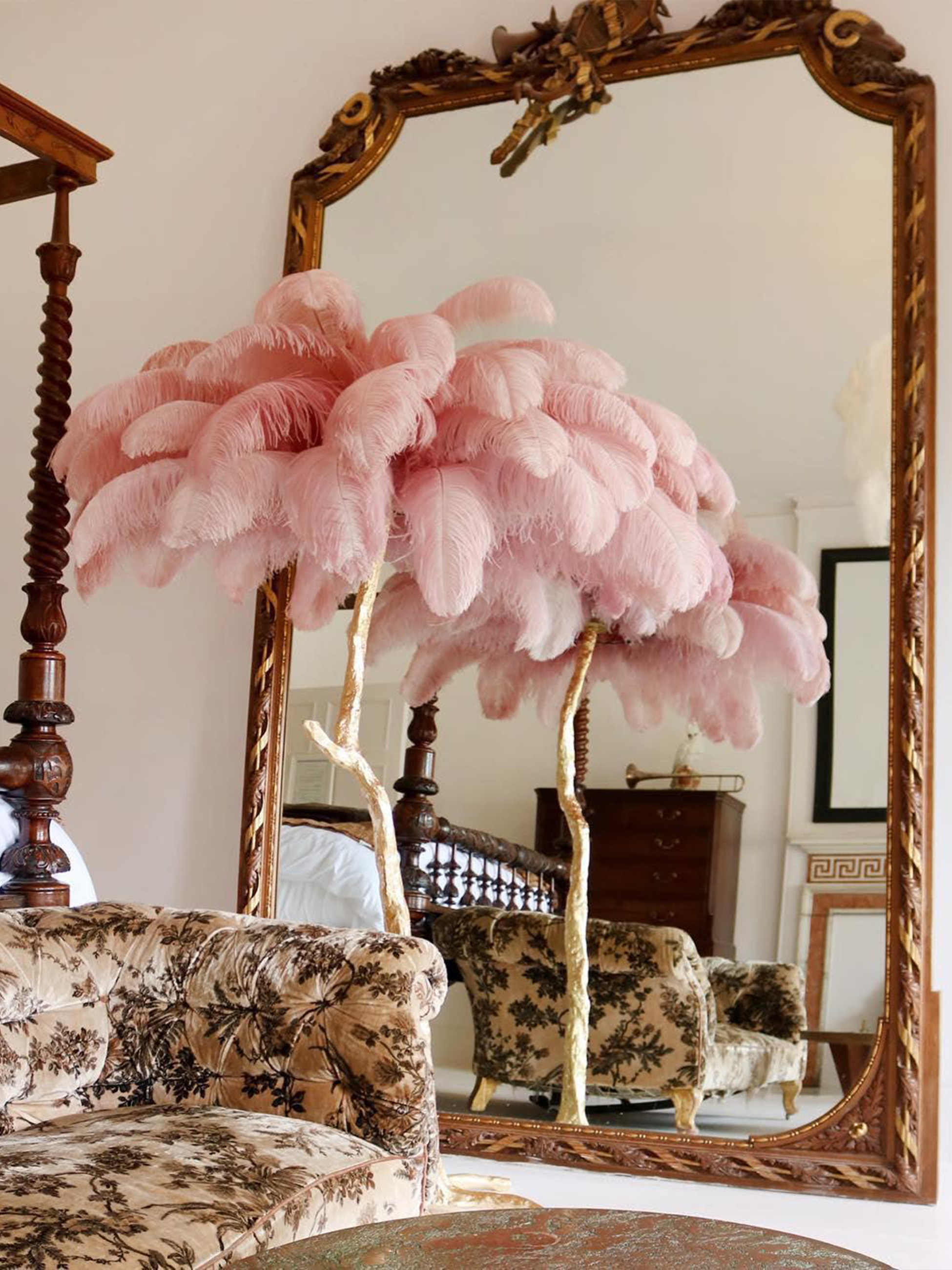 Ostrich Feather Floor Lamp-elegalight