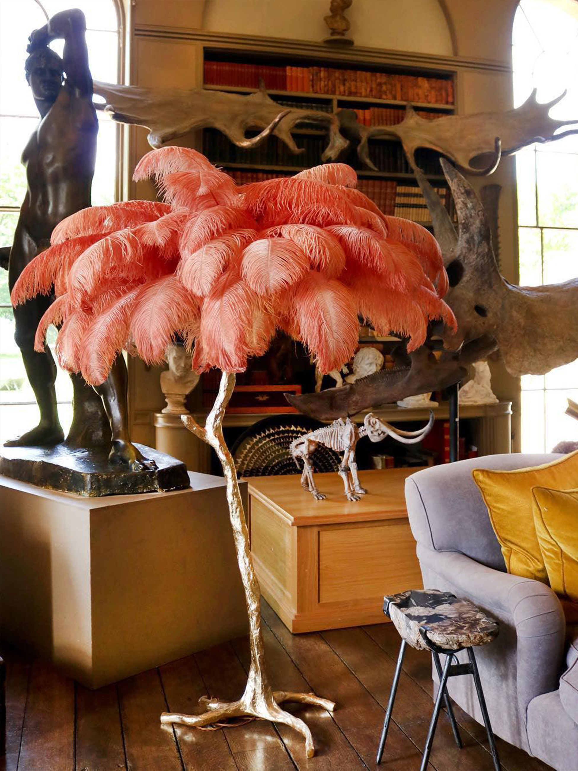 Ostrich Feather Floor Lamp-elegalight
