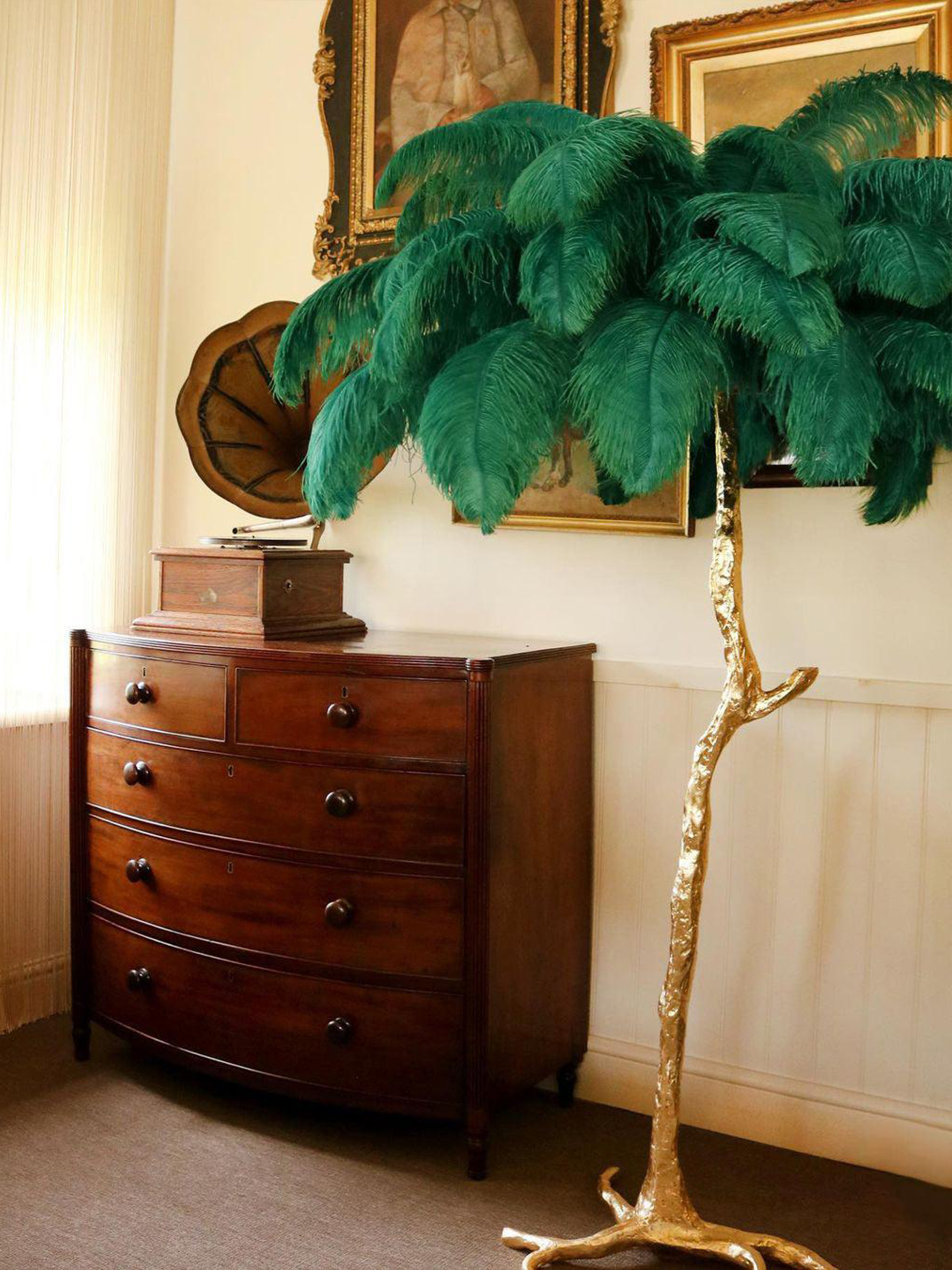 Ostrich Feather Floor Lamp-elegalight