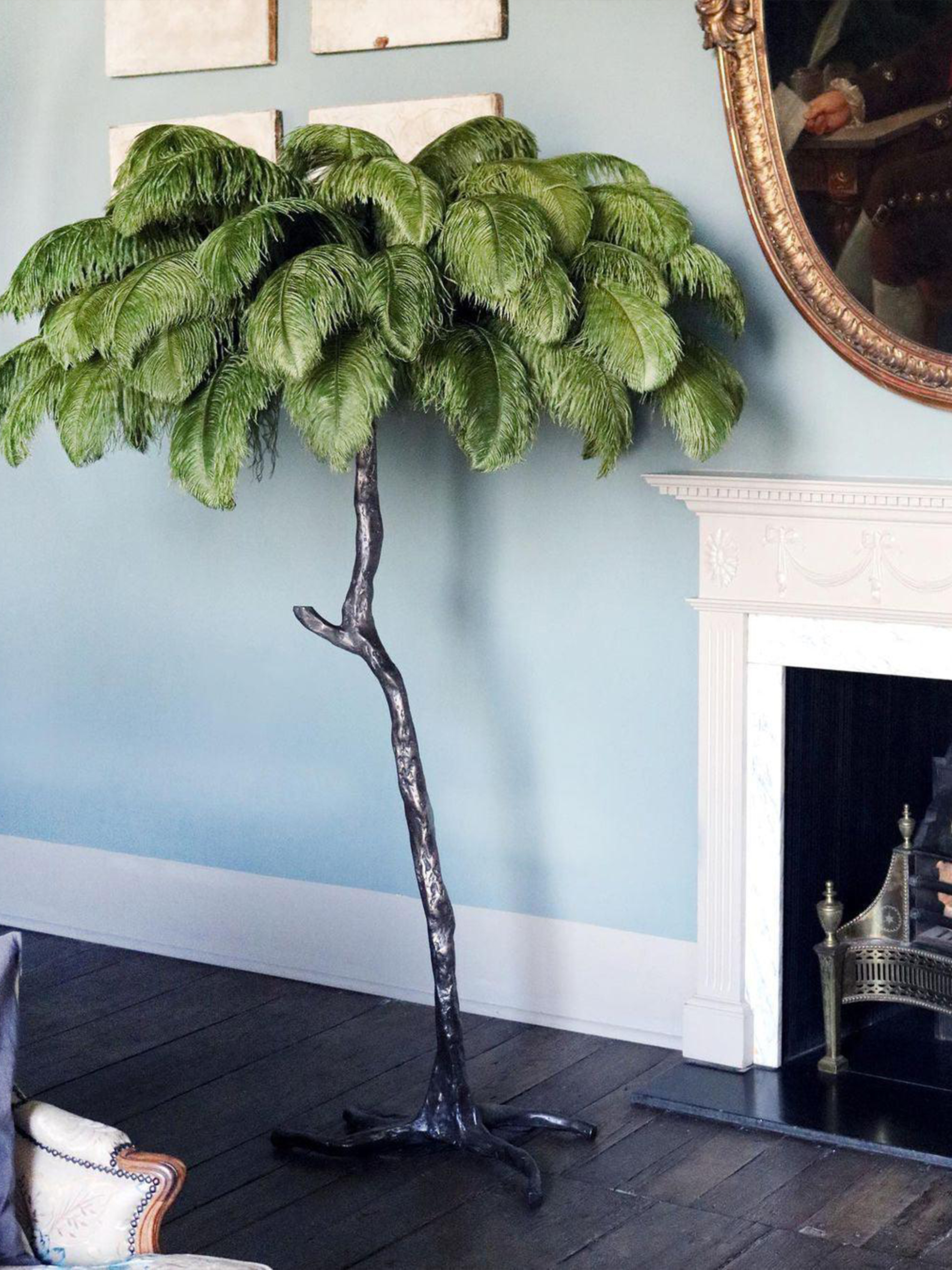 Ostrich Feather Floor Lamp-elegalight