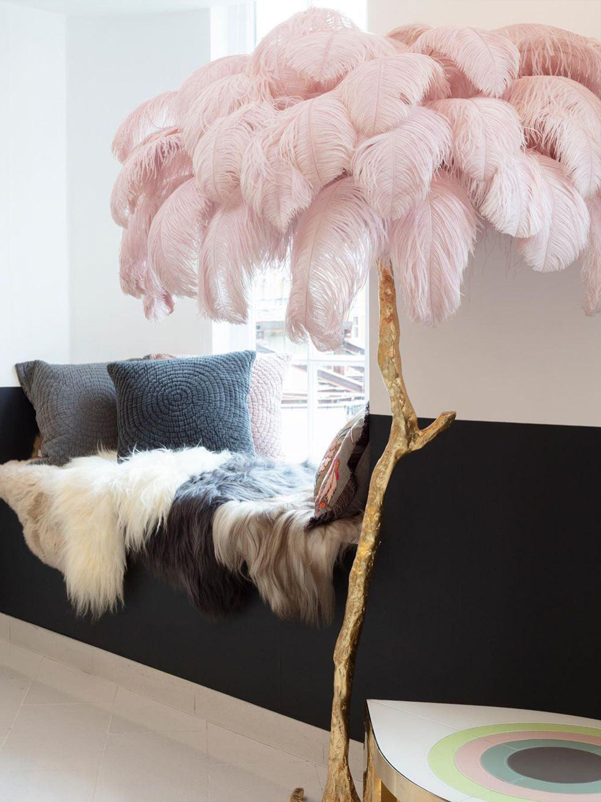 Ostrich Feather Floor Lamp-elegalight