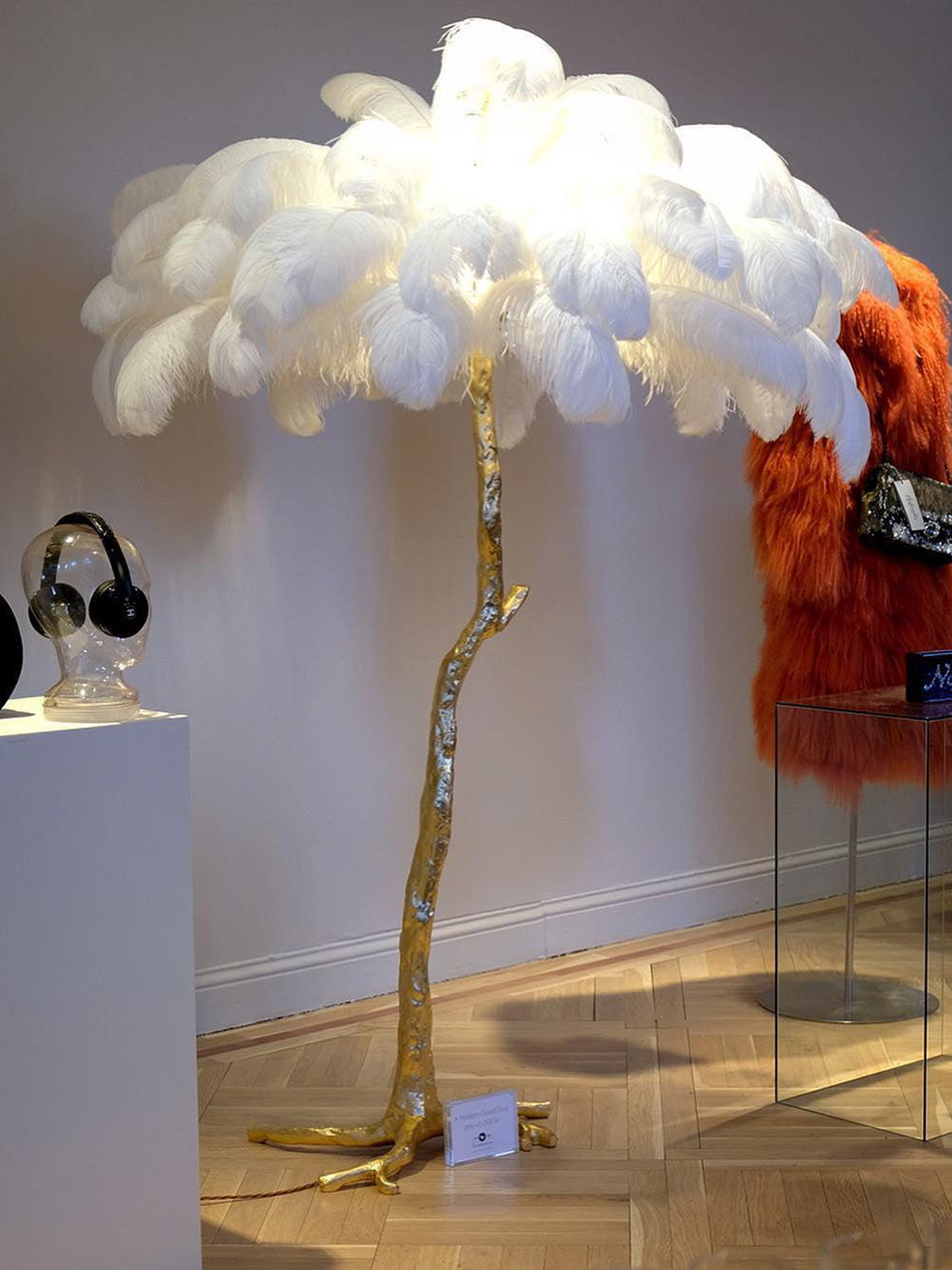 Ostrich Feather Floor Lamp-elegalight