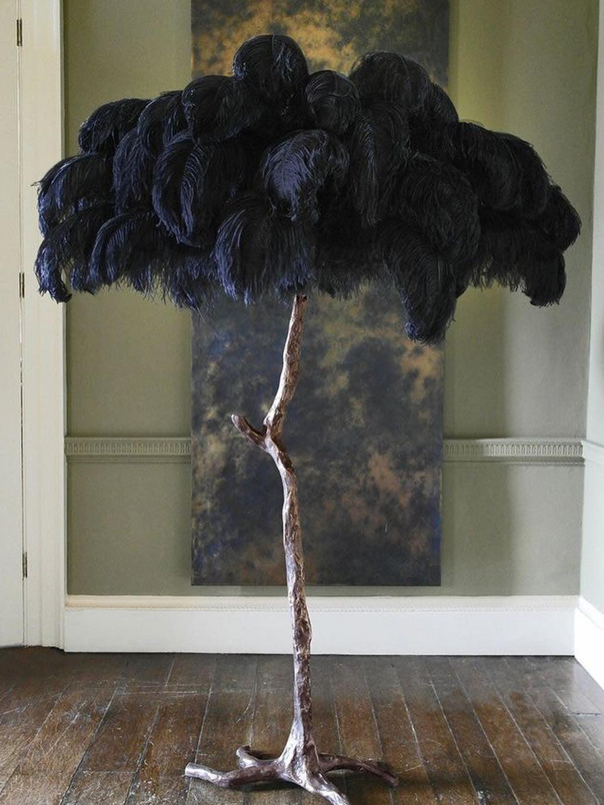 Ostrich Feather Floor Lamp-elegalight