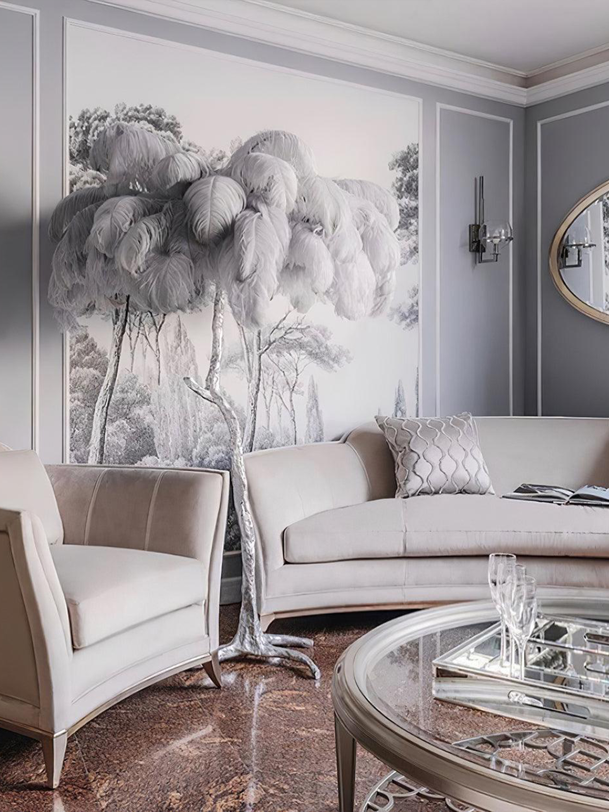 Ostrich Feather Floor Lamp-elegalight