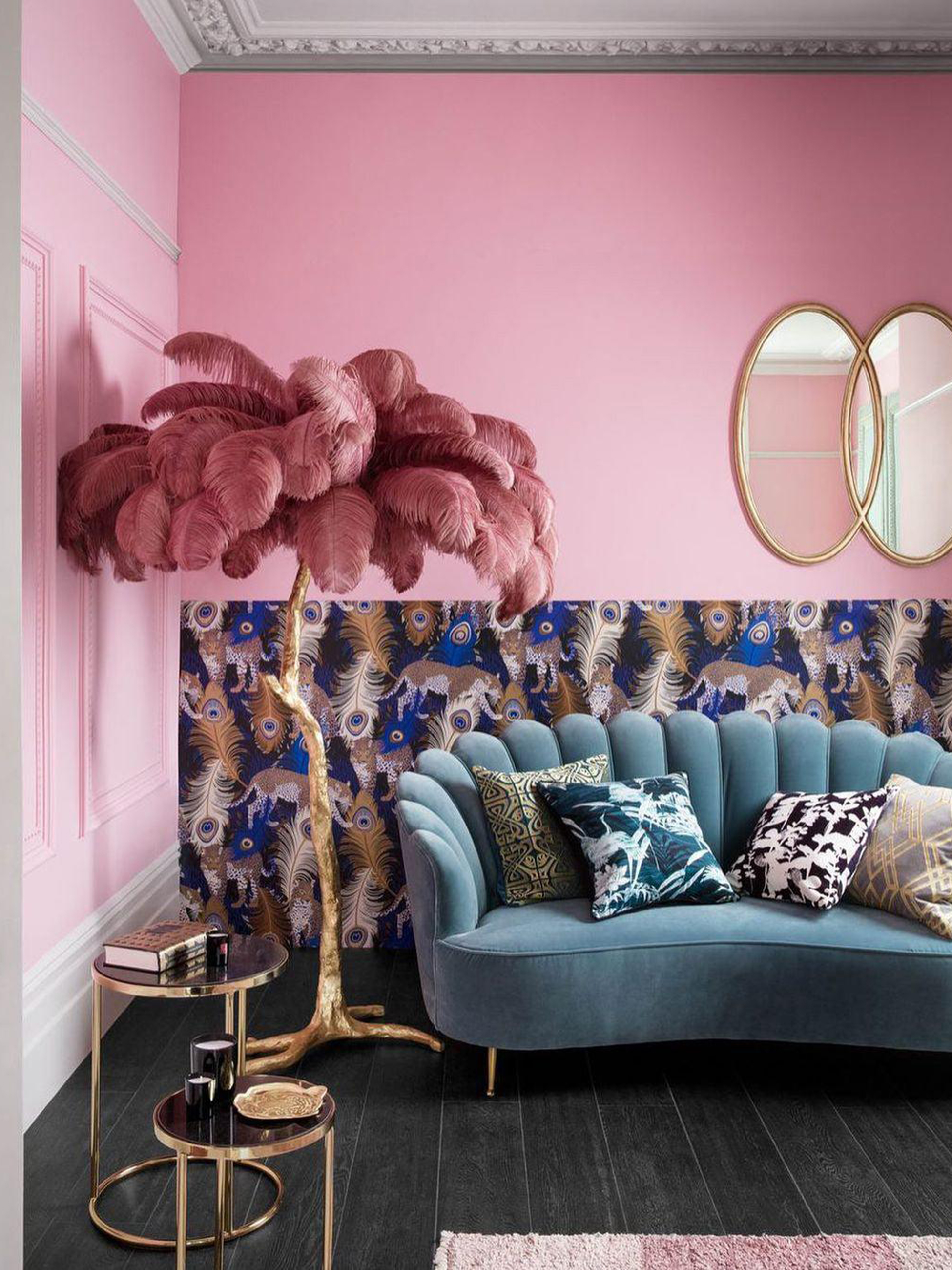 Ostrich Feather Floor Lamp-elegalight