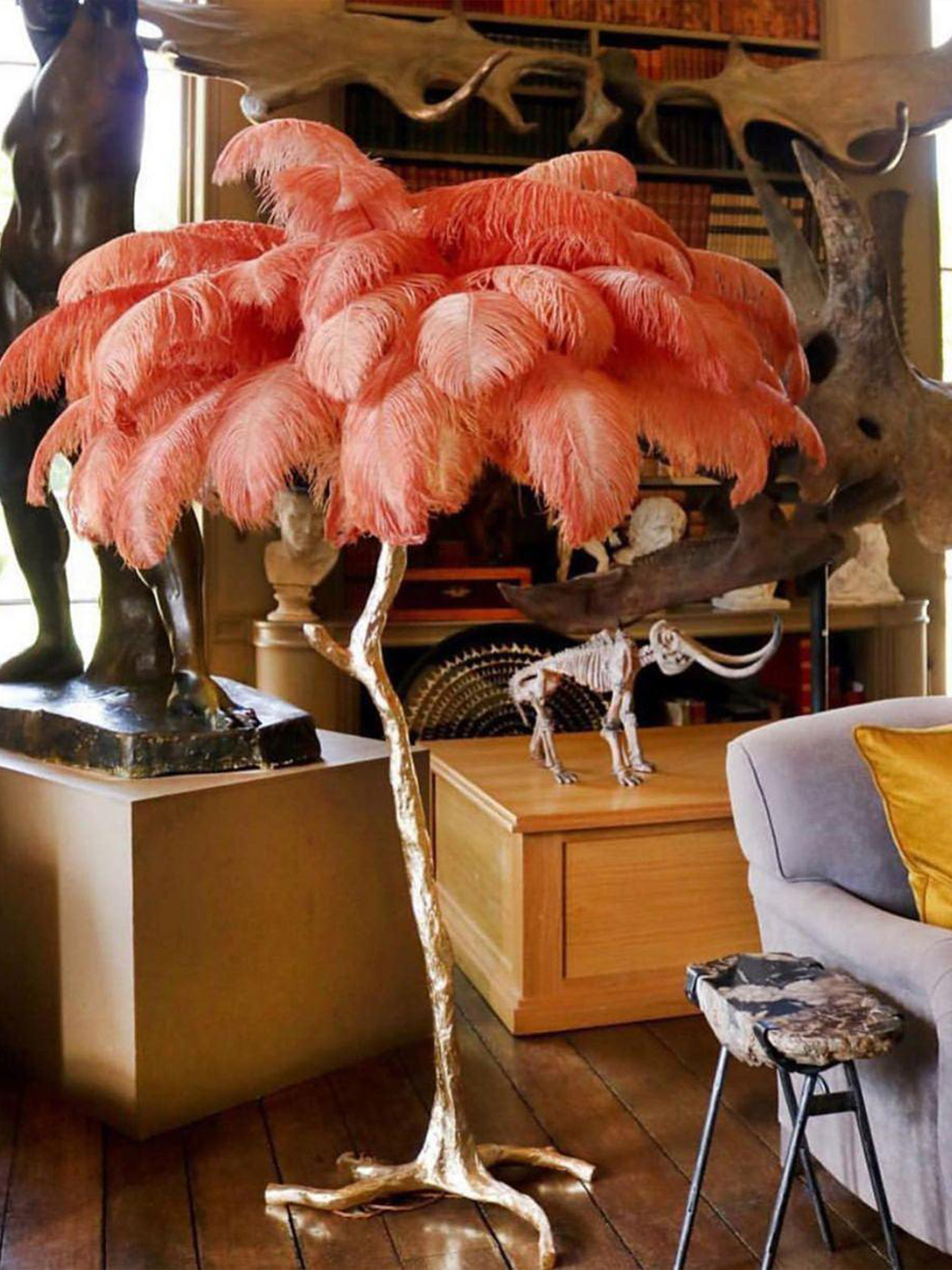 Ostrich Feather Floor Lamp-elegalight