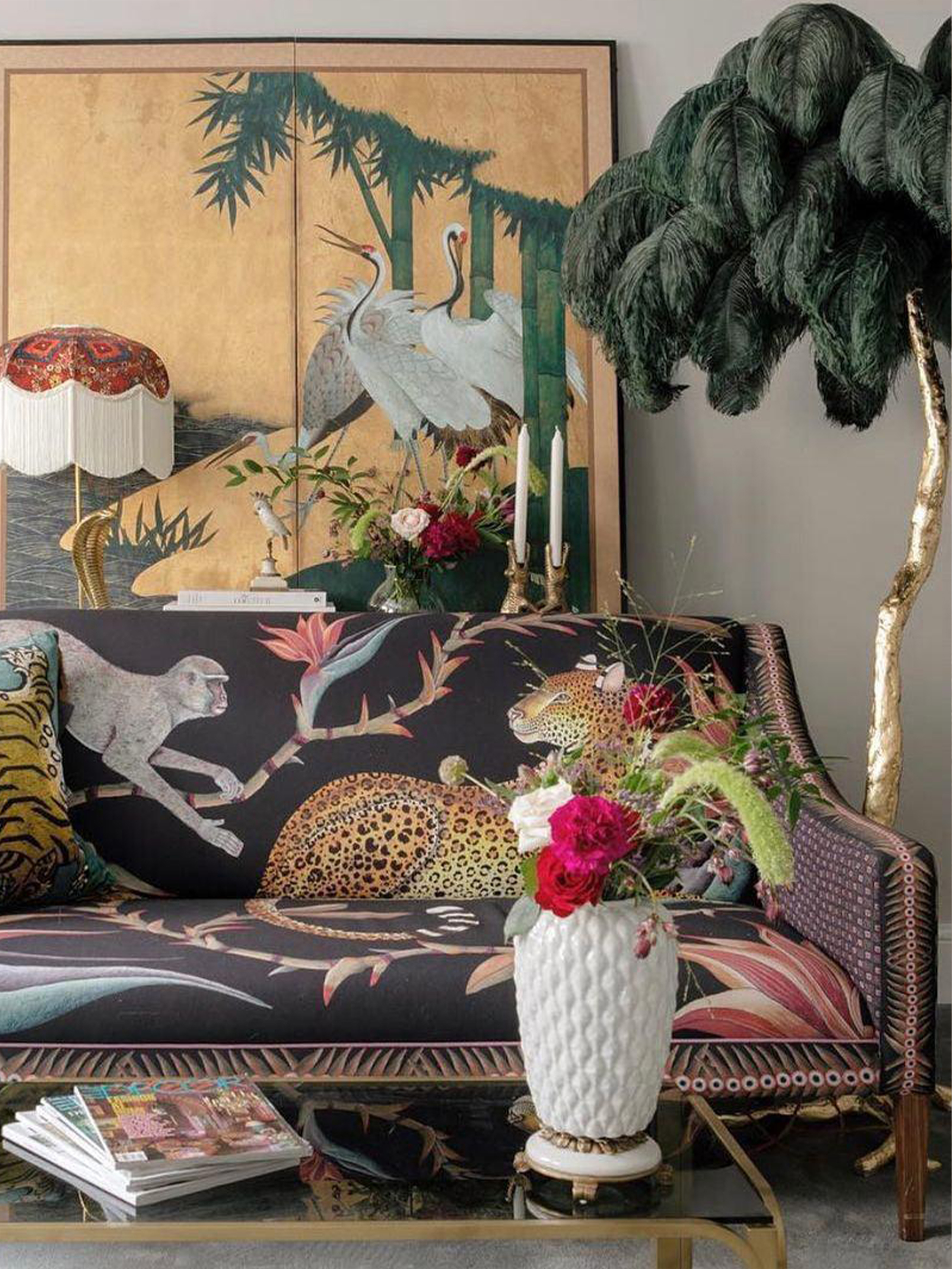 Ostrich Feather Floor Lamp-elegalight