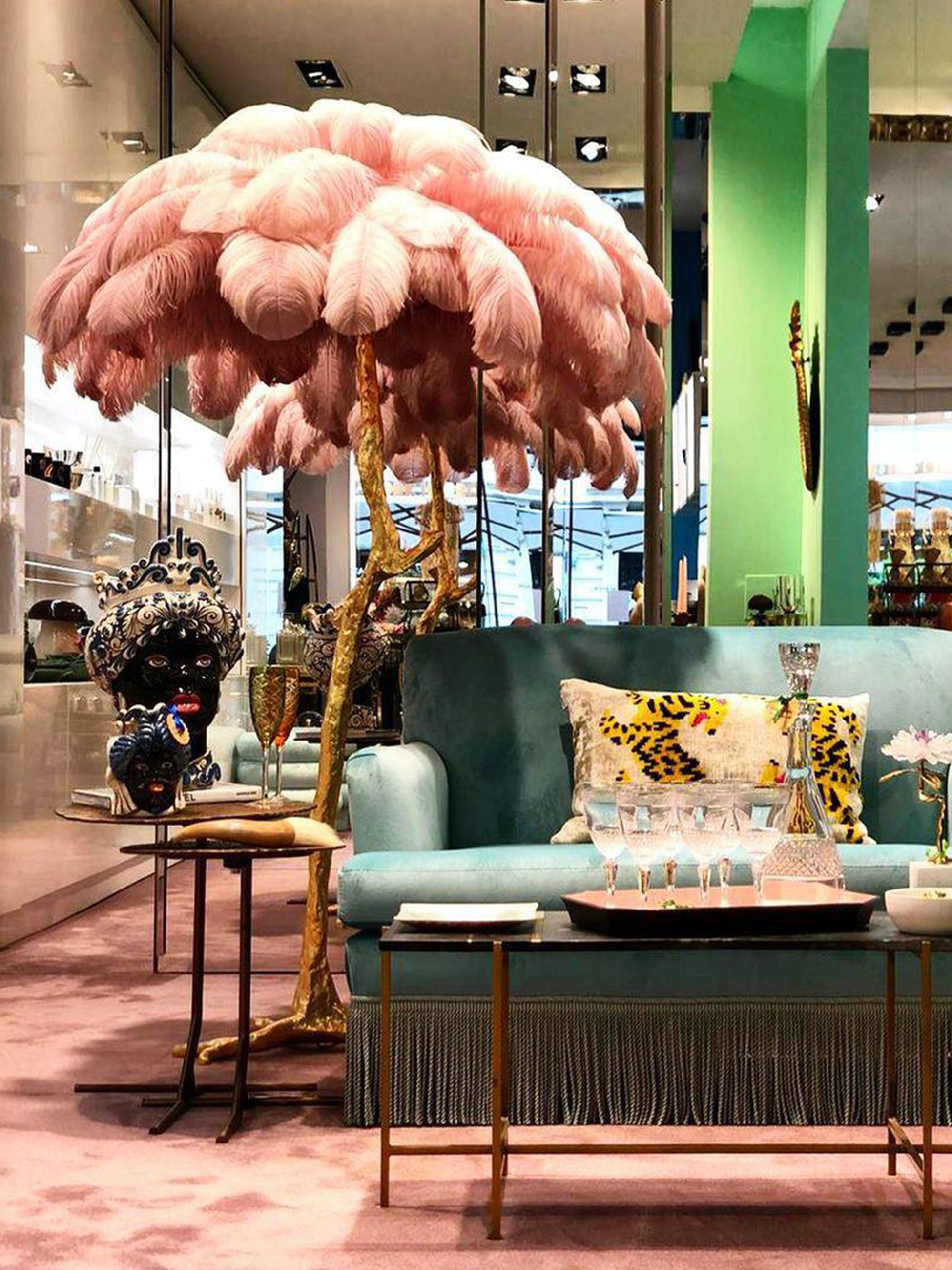 Ostrich Feather Floor Lamp-elegalight