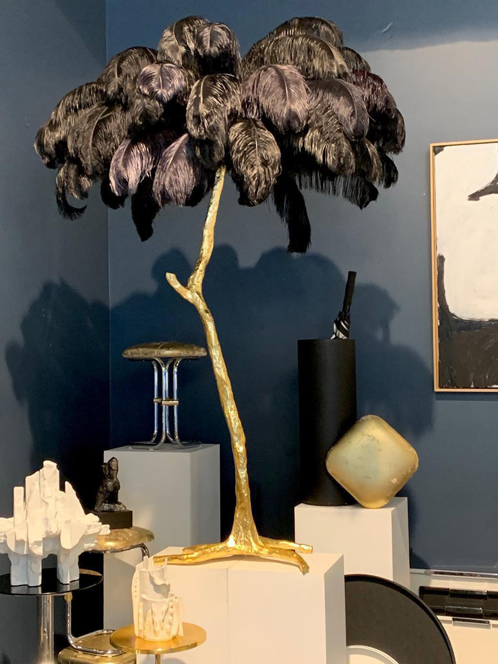 Ostrich Feather Floor Lamp-elegalight