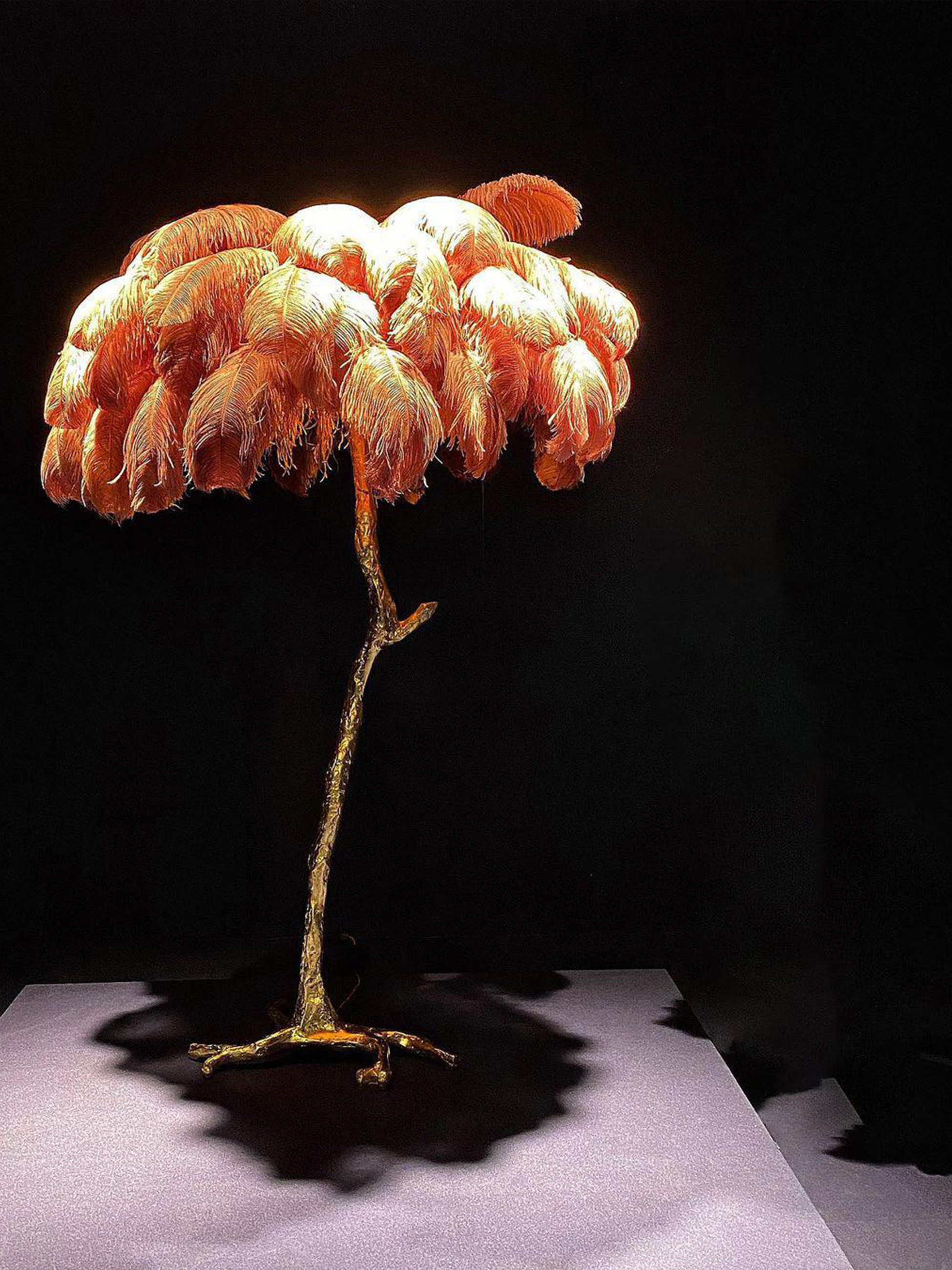 Ostrich Feather Floor Lamp-elegalight