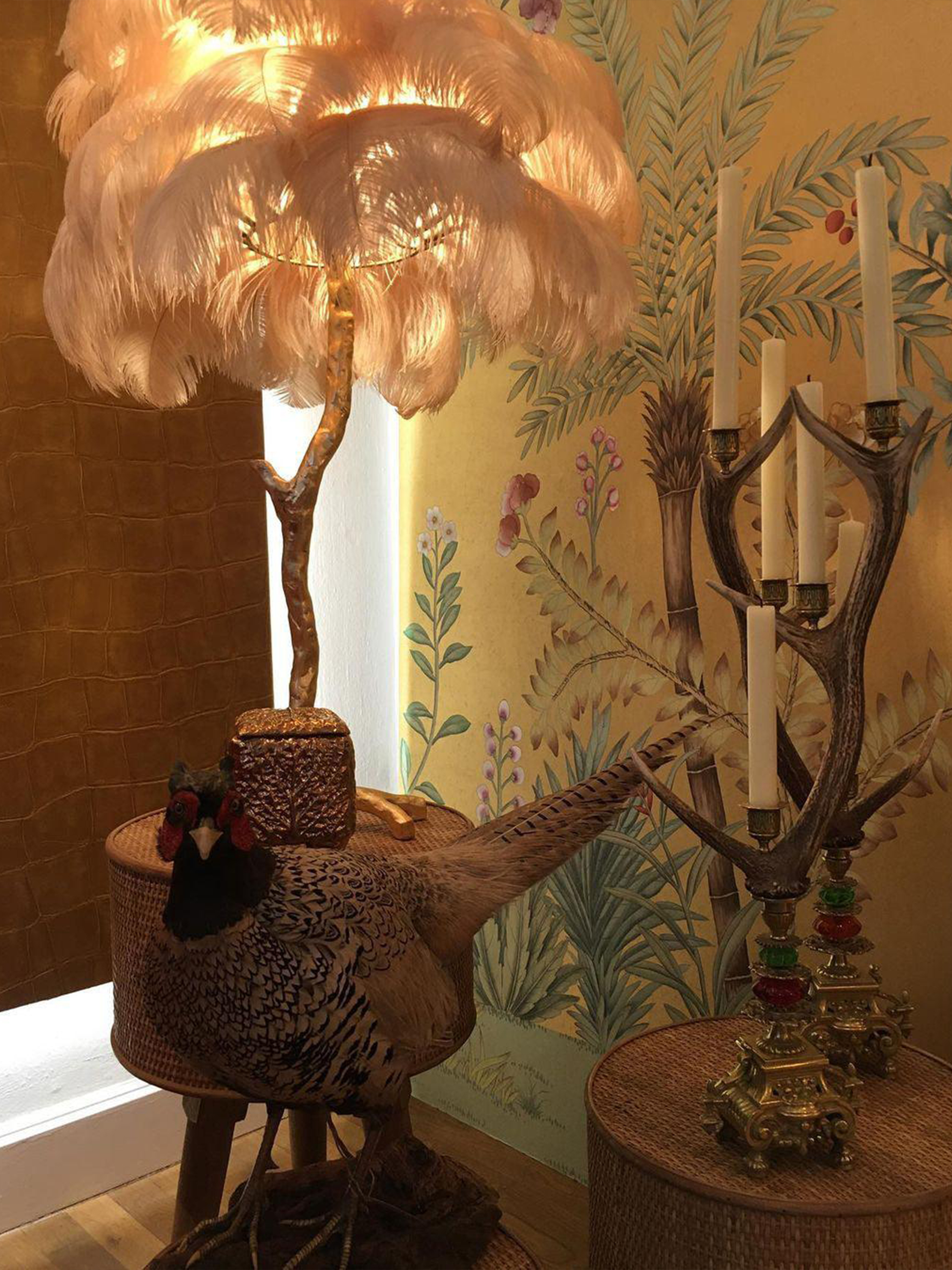 Ostrich Feather Floor Lamp-elegalight