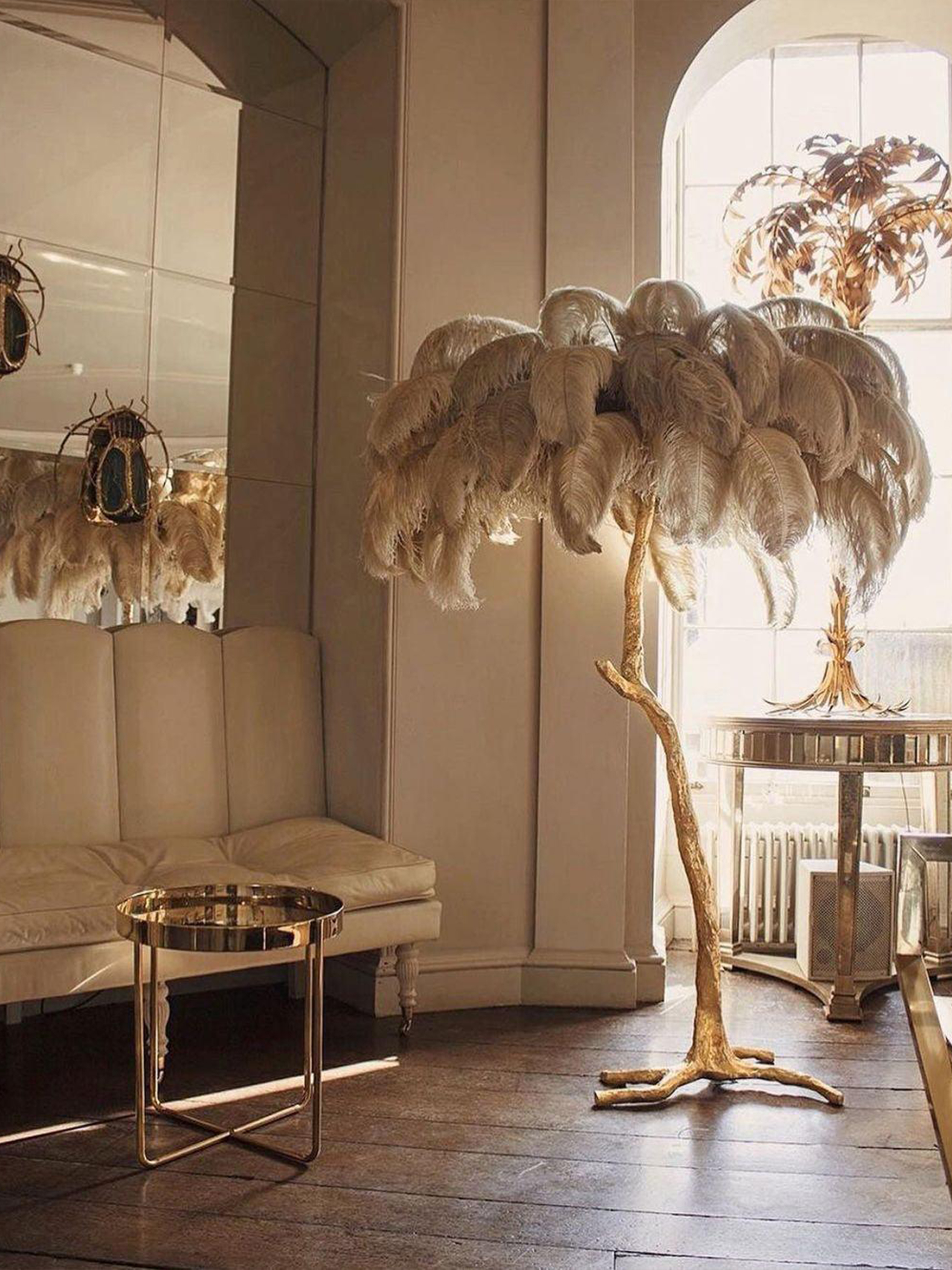 Ostrich Feather Floor Lamp-elegalight