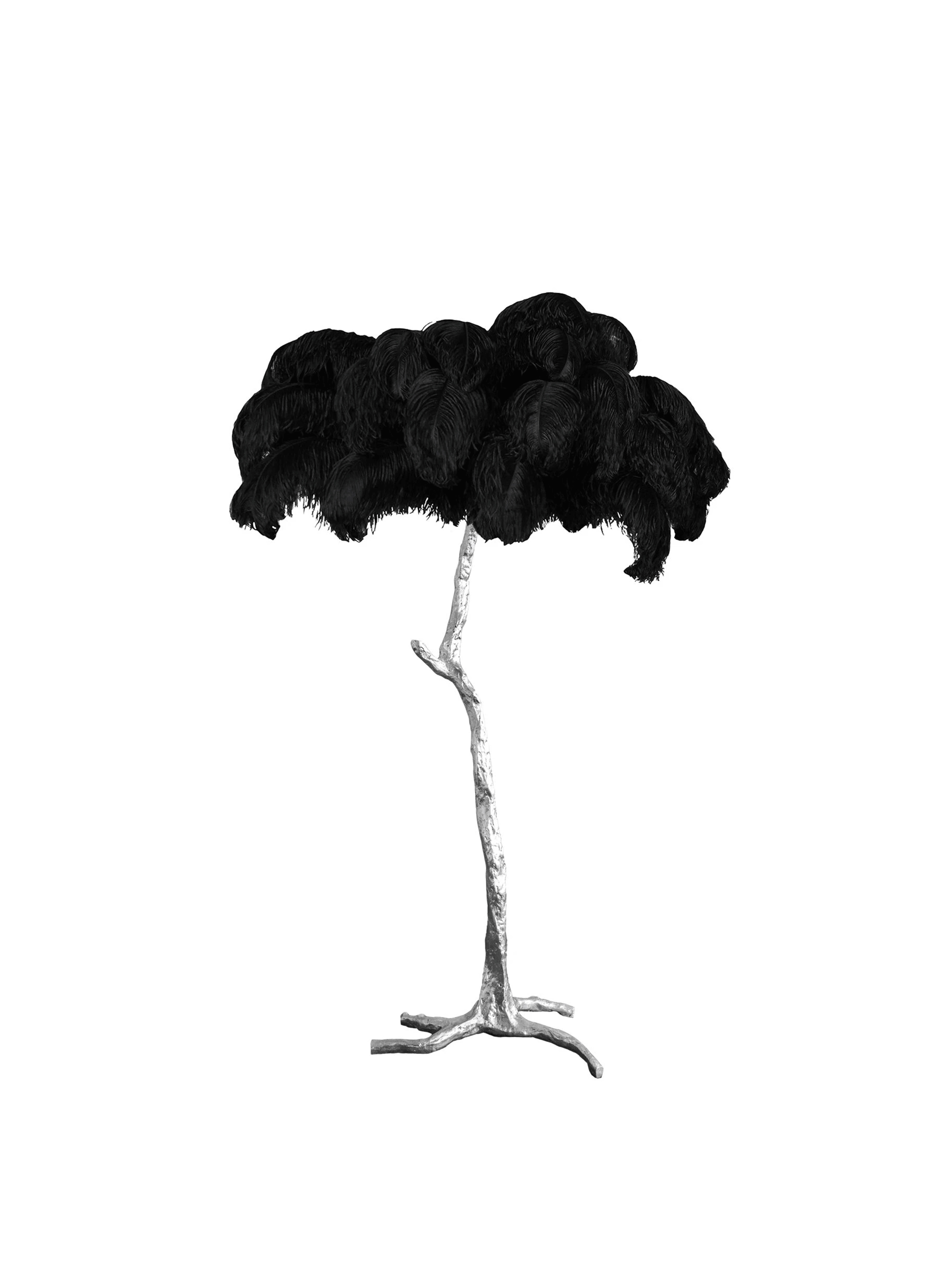 Ostrich Feather Floor Lamp-elegalight
