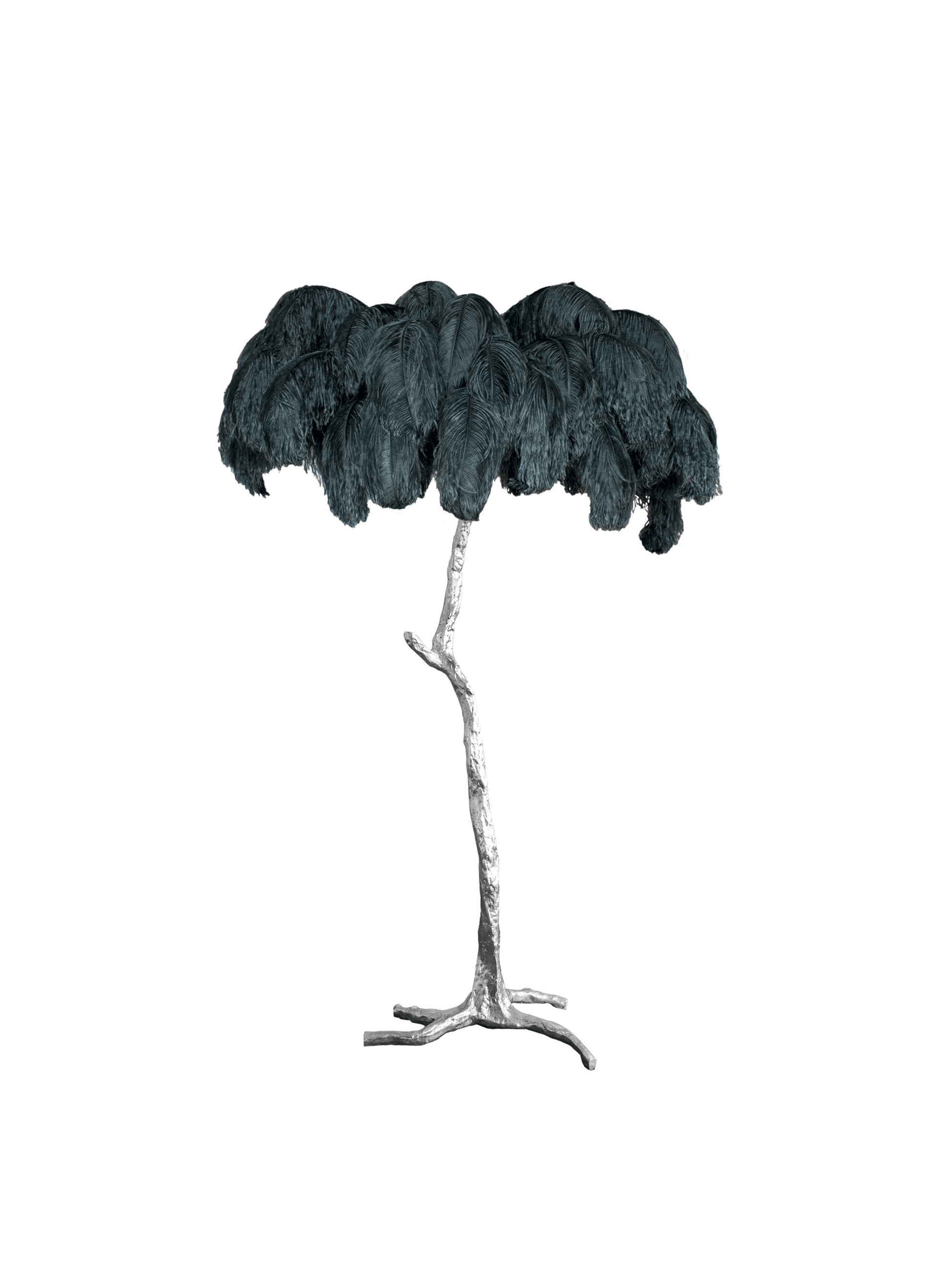 Ostrich Feather Floor Lamp-elegalight