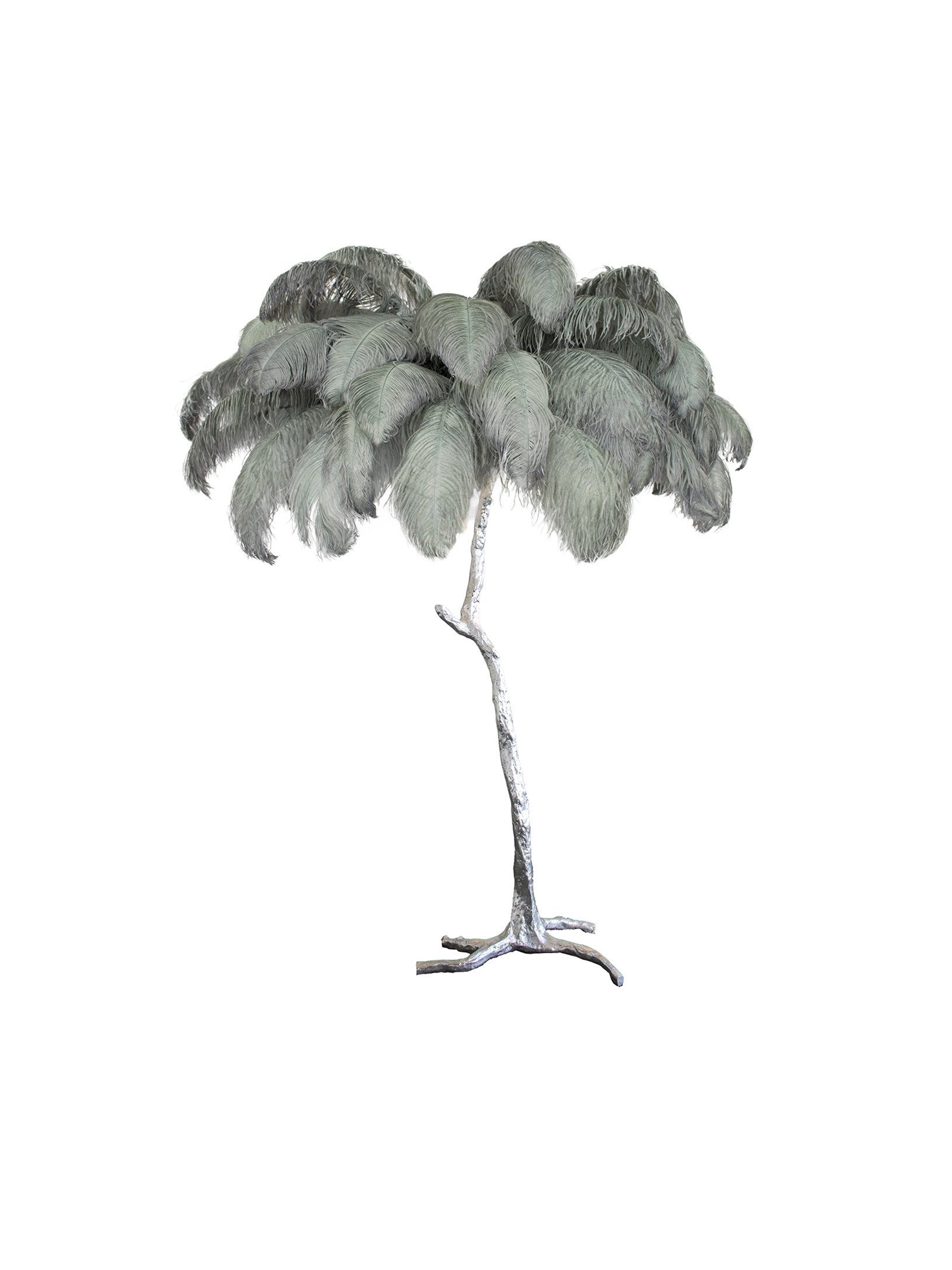 Ostrich Feather Floor Lamp-elegalight