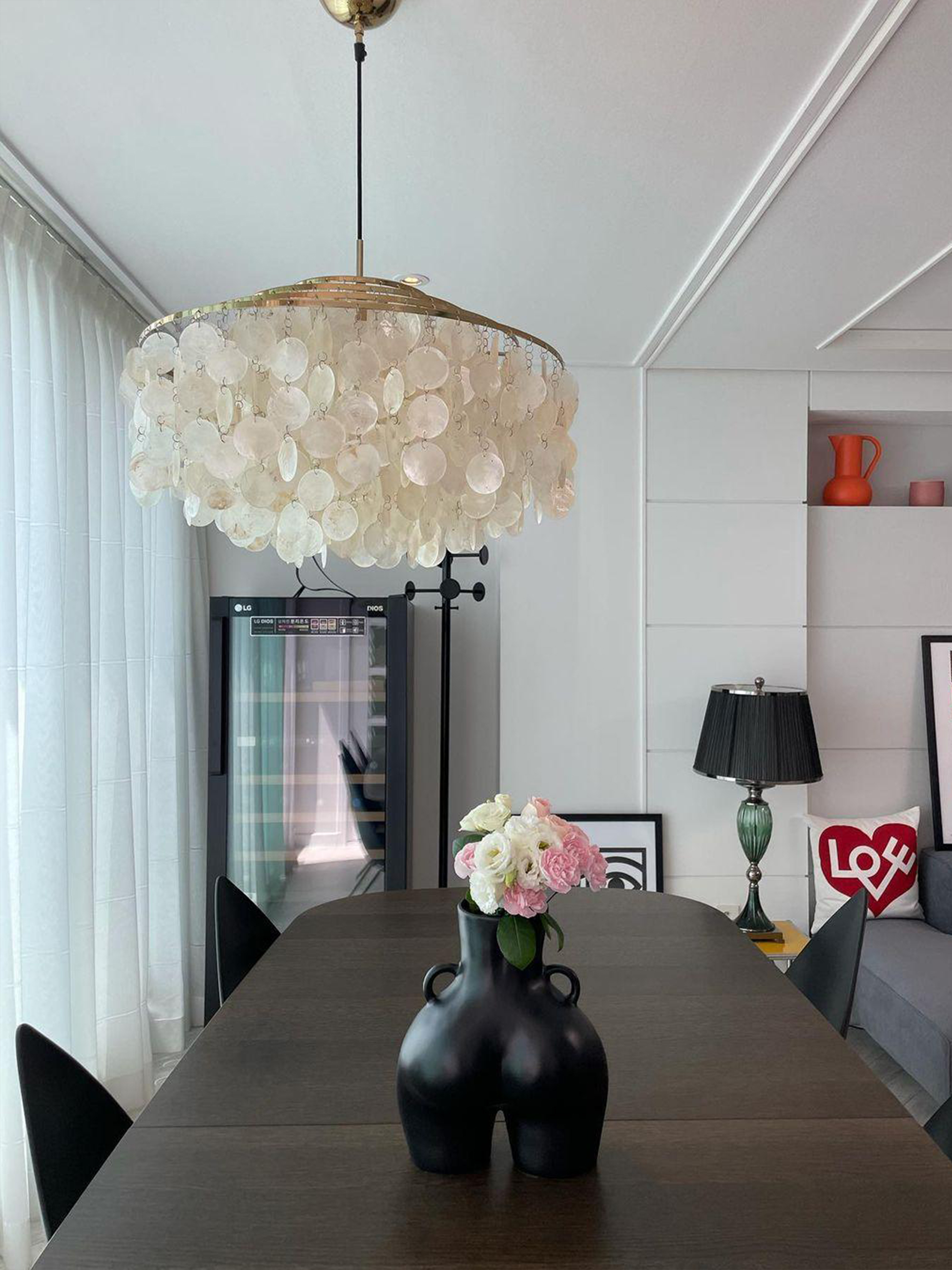 Round Shell Windbell Chandelier-elegalight