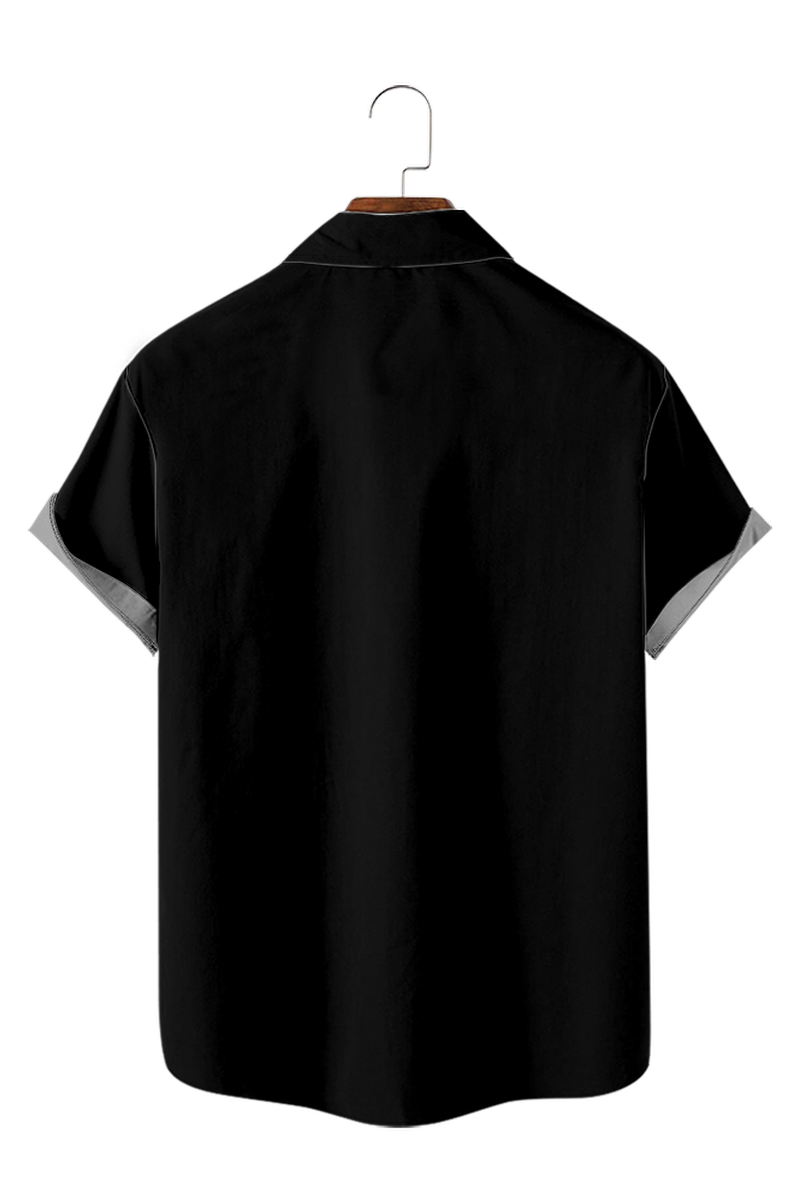Tydres Men's Black With White Color Combination Coconut Tree Shirts Short Sleeve Hawaiian Shirts-Tydres