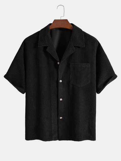 Short Sleeve Corduroy Boxy Shirt & Corduroy Shorts