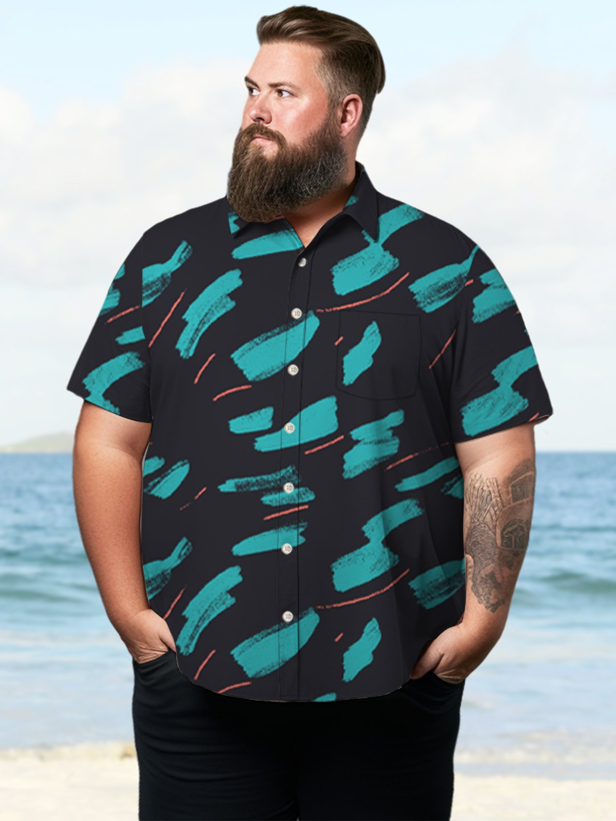 Big & Tall Art Geometric Lines Men's Shirts