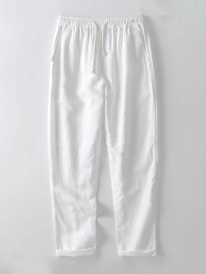 Linen Look Short Sleeve Basic Shirts & Straight Leg Linen Pants