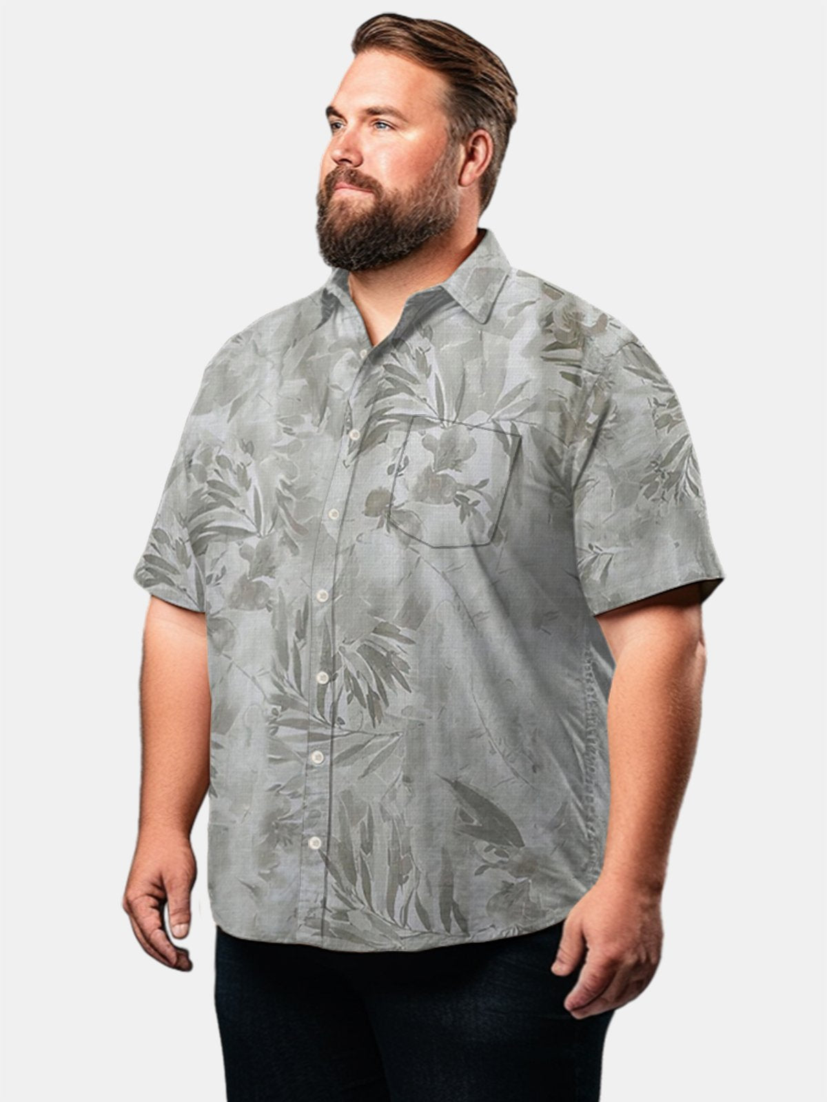 Big & Tall Hawaii Plant Free Seersucker Men's Shirts