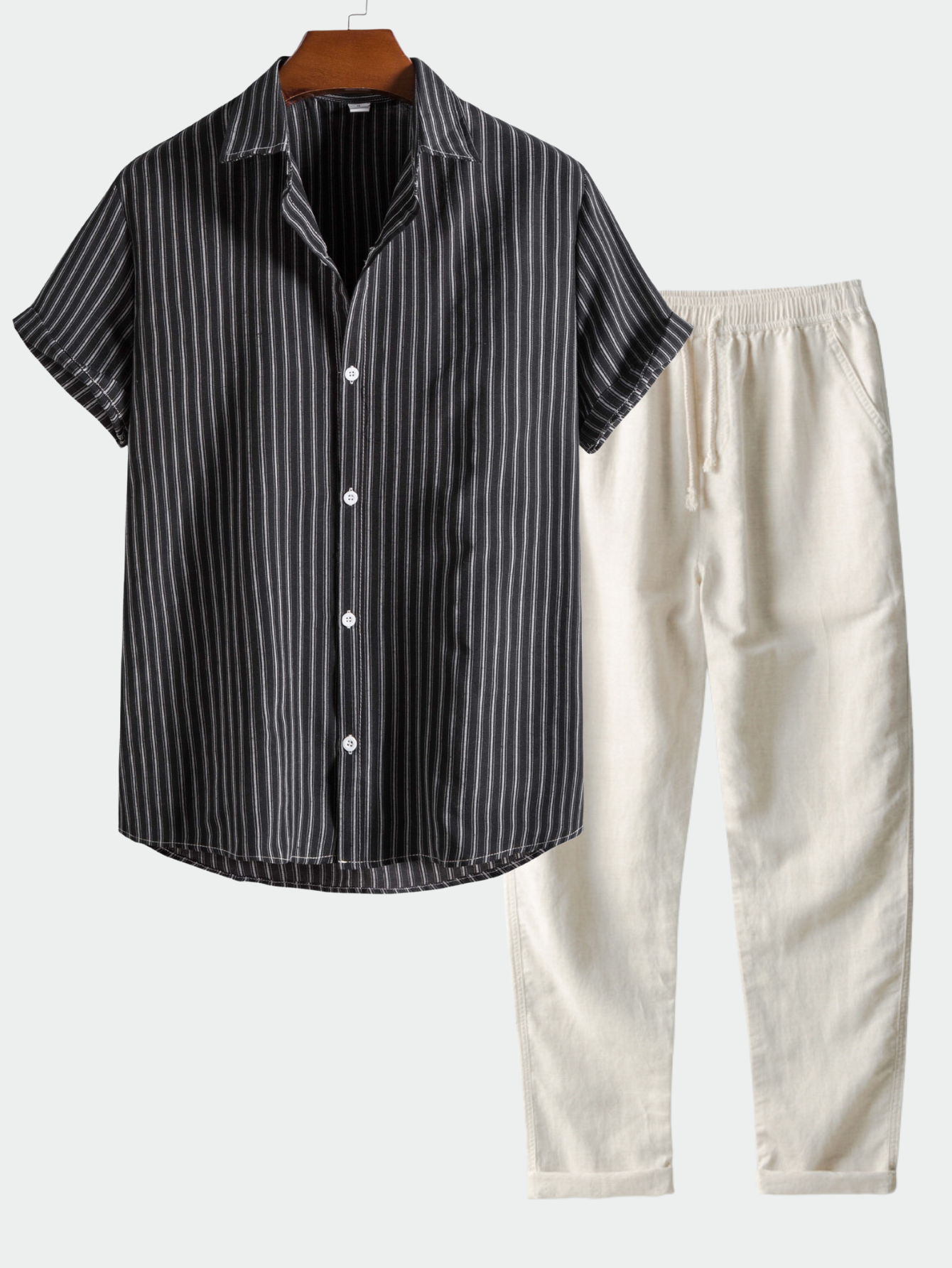 Linen Button Up Shirt & Straight Leg Linen Pants