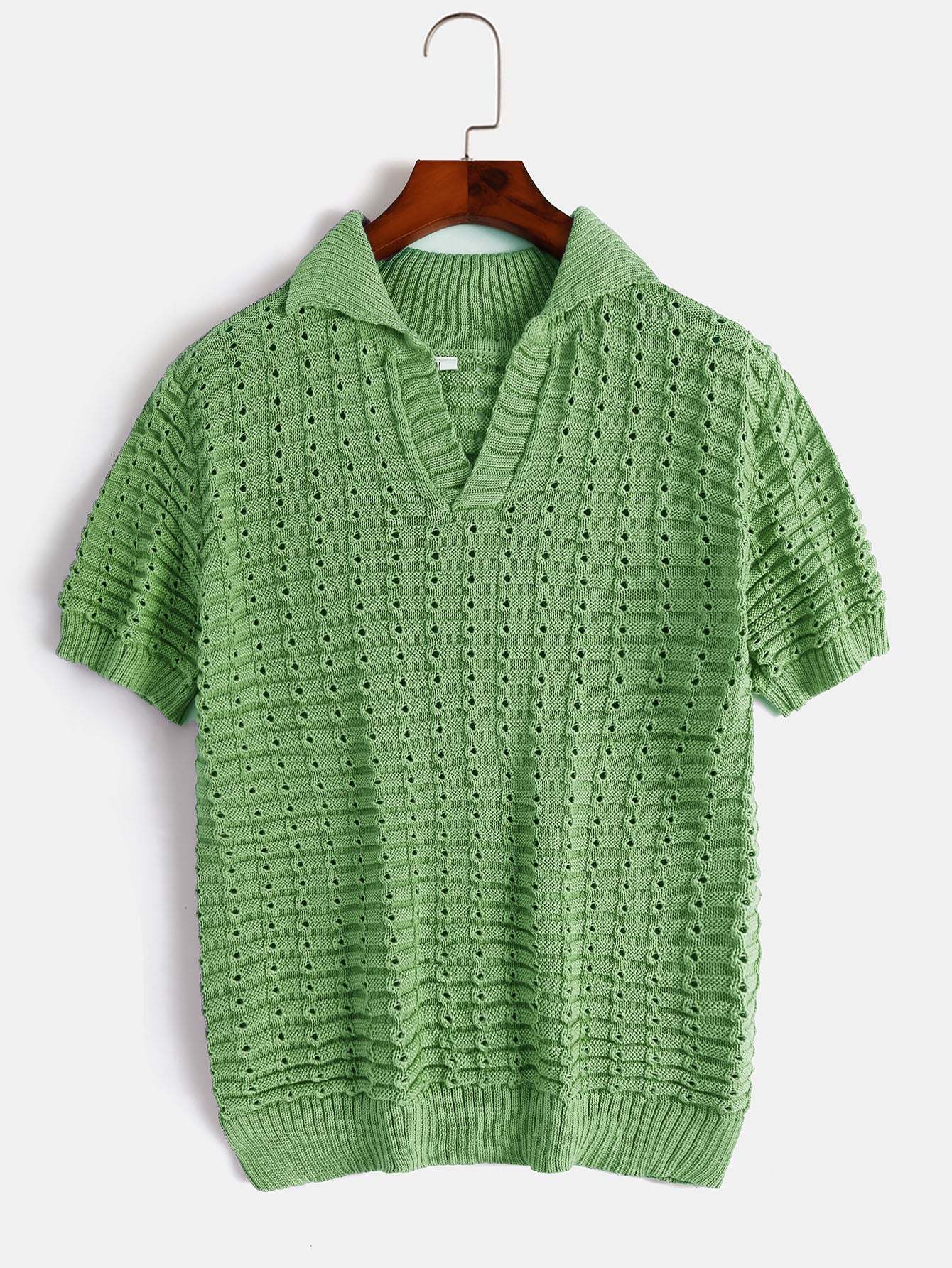 Lightweight Sweater Knitted Short-Sleeved Casual Polo Shirt