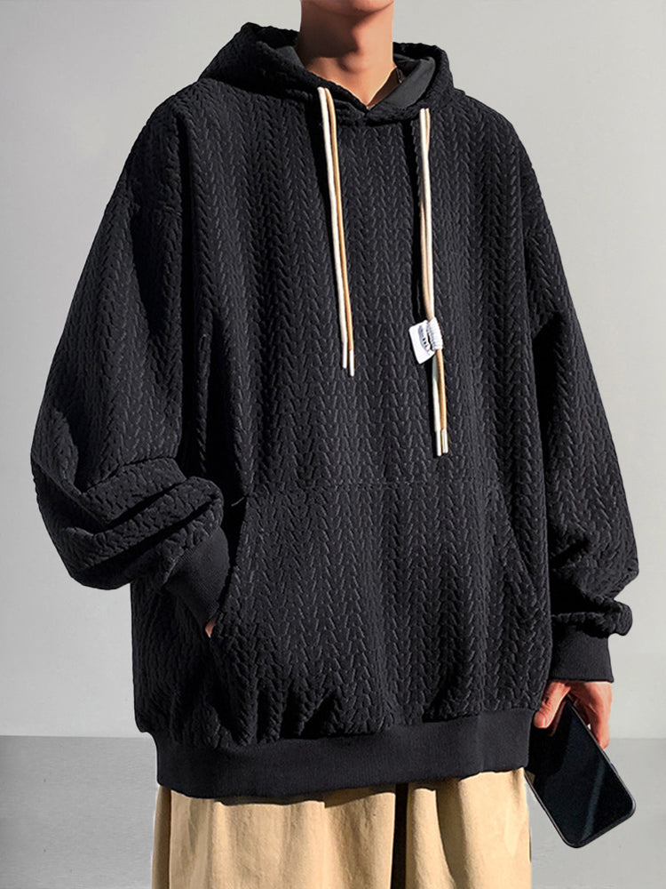 Soft Textured Pullover Hoodie-Tydres