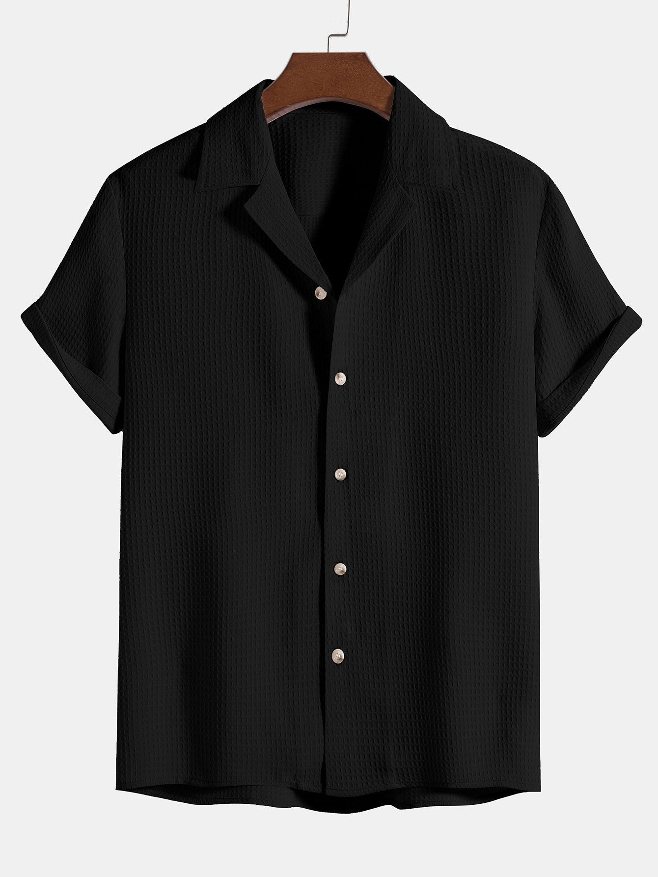 Waffle Revere Collar Shirt & Shorts