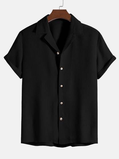 Waffle Revere Collar Shirt & Shorts