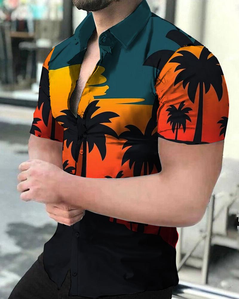 Casual Coconut Sunset Men's Shirt