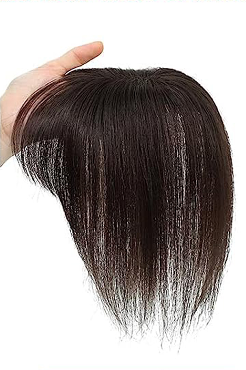 Cora-2  Dark Brown Color #2 Human Hiar Topper for Hair Loss Solutions 12 inch