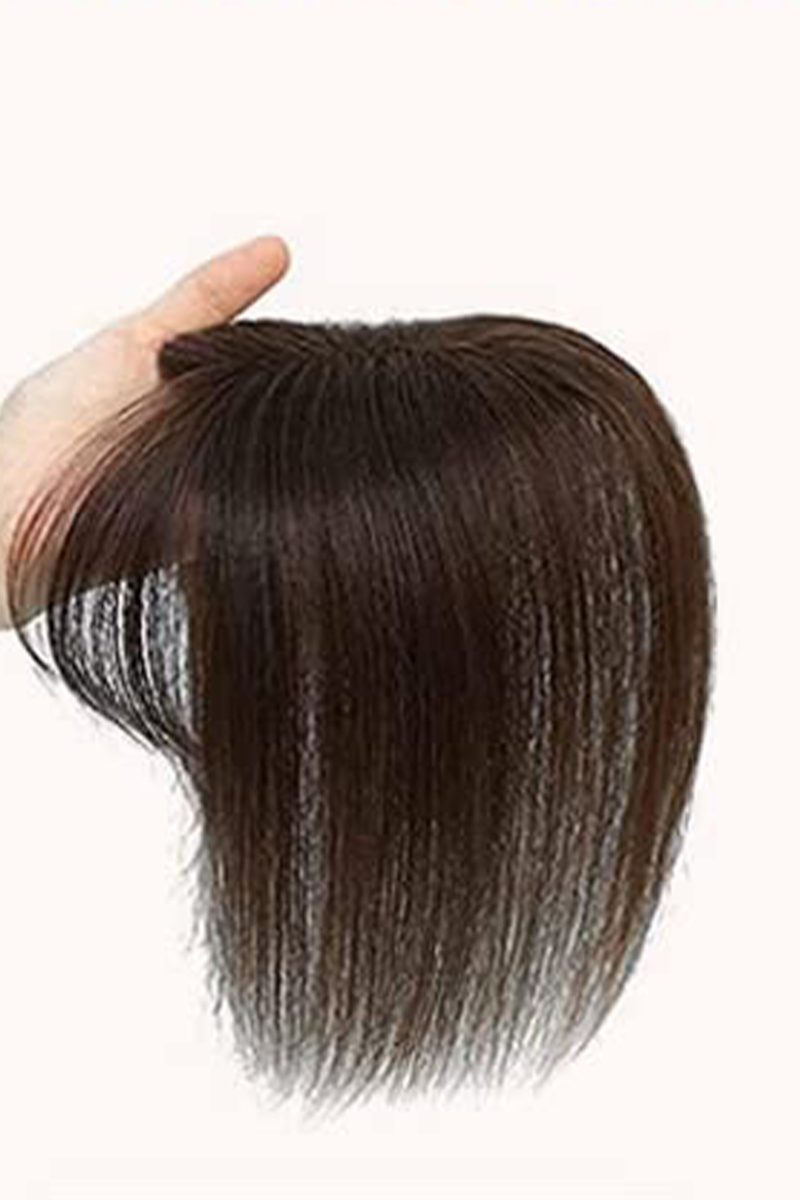 Cora-2 Medium Dark Brown Color #4 Human Hiar Topper for Hair Loss Solutions 12 inch
