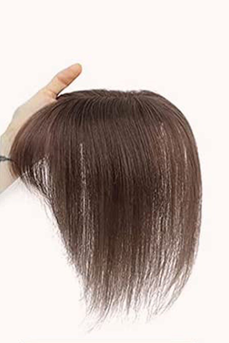 Cora-2 Medium Brown Color #6 Human Hiar Topper for Hair Loss Solutions 12 inch