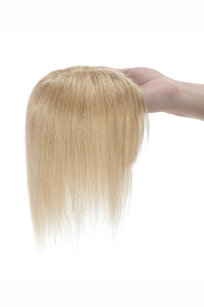 Cora-2 Honey Blonde Color #613 Human Hiar Topper for Hair Loss Solutions 12 inch