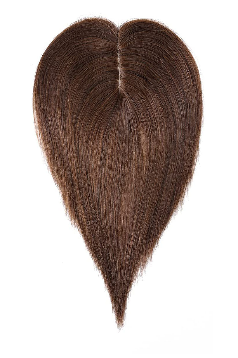 Elsie Medium Brown Color #4 Human Hair Topper for Thinning Hair
