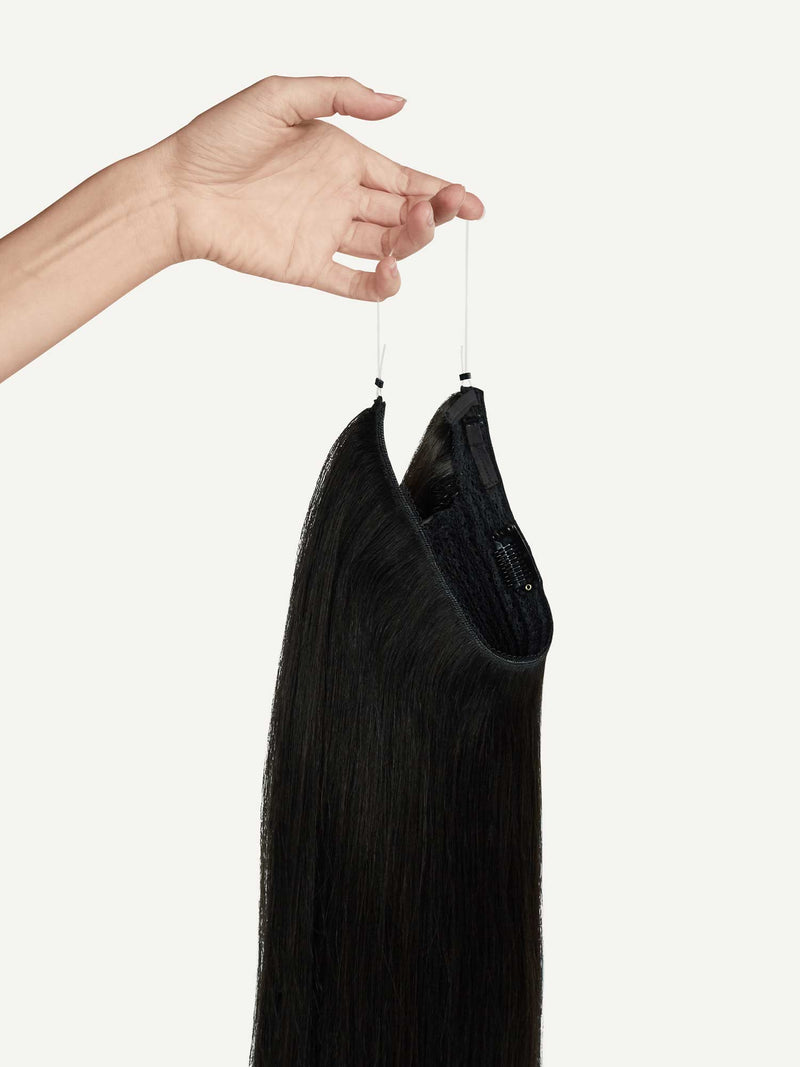 Dolly Natural Black  Halo Clips in Hair Extensions