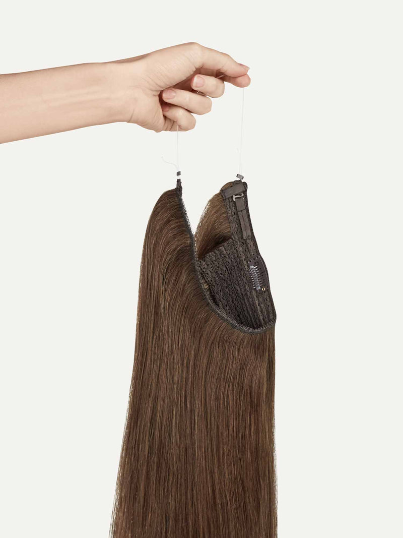 Dolly Chestnut Brown #8 Halo Clips in Hair Extensions